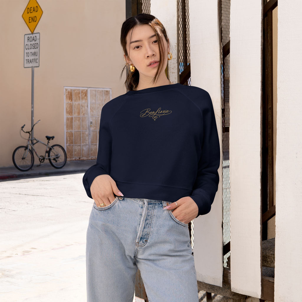 Cropped Fleece Pullover Elegant "BeaLizzie" Women's Crop Sweatshirt