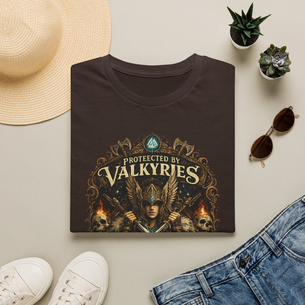Valkyries T‑Shirt — "Protected by Valkyries" Norse Warrior Tee