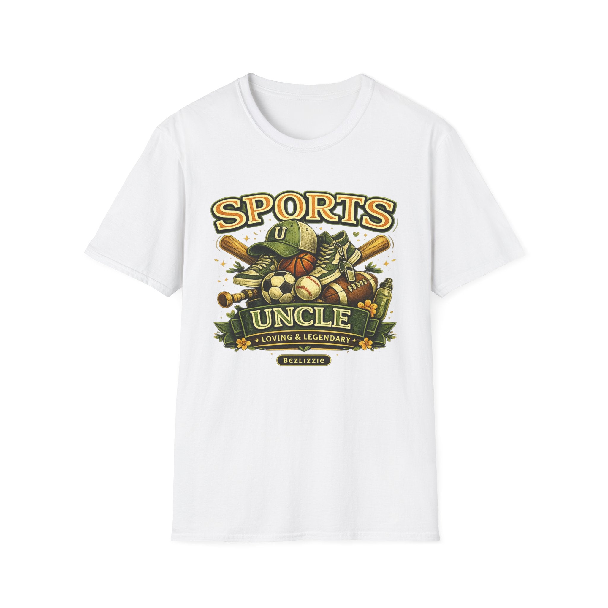 Sports Uncle T-Shirt — Vintage Multi-Sport Design (Baseball, Football, Soccer, Basketball)
