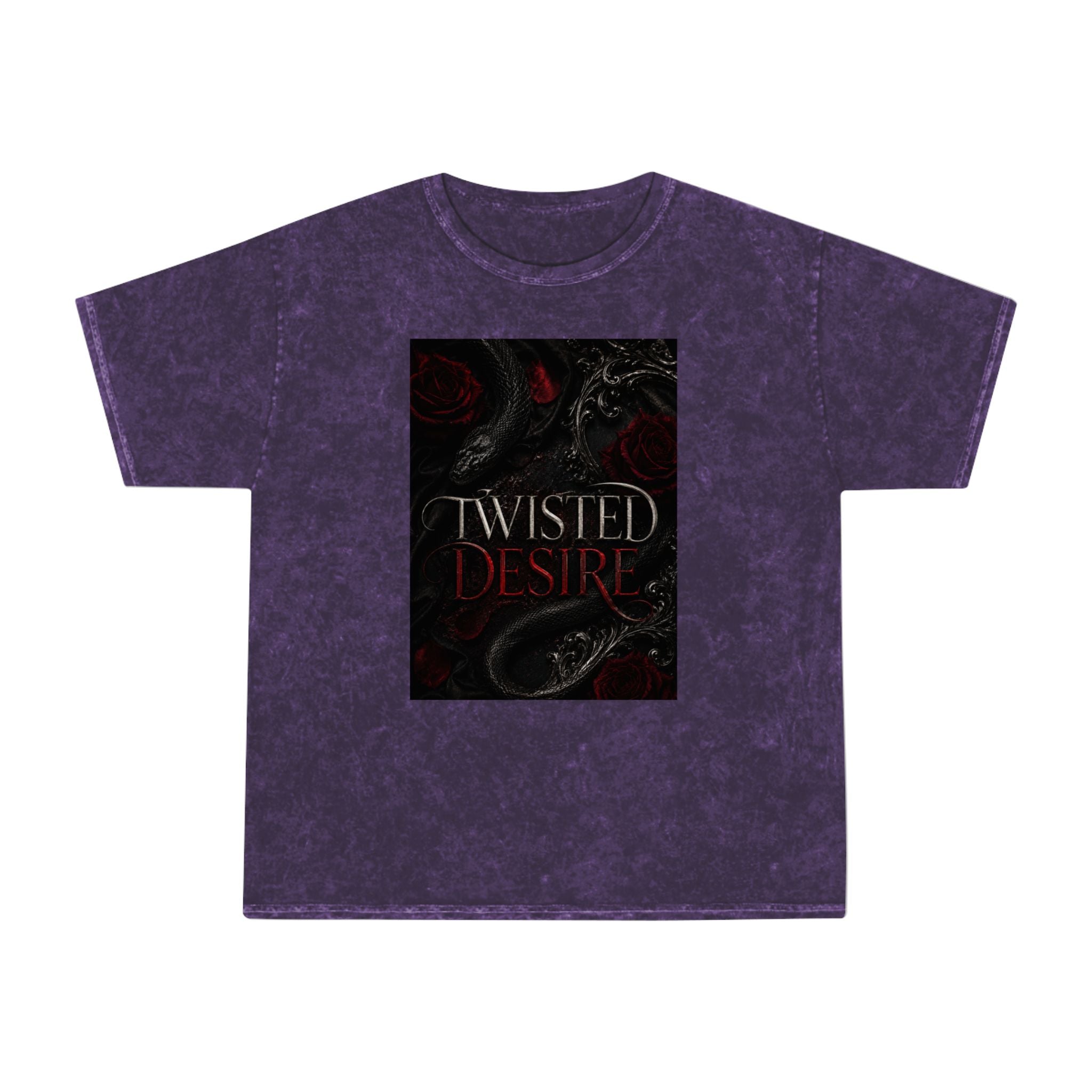 T-shirt effet délavé Twisted Desire — Imprimé serpent gothique foncé