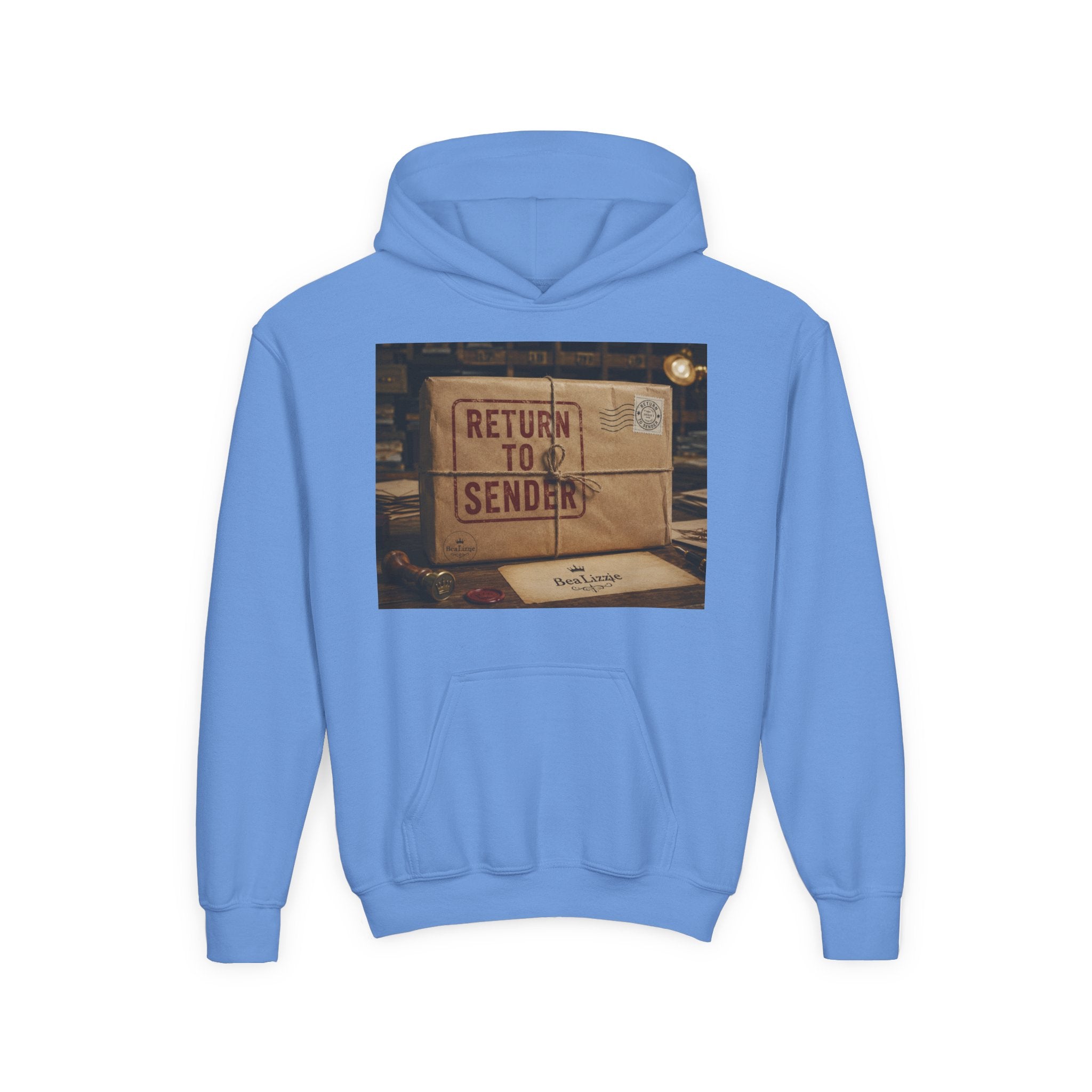 Youth Hoodie – 'Return to Sender' Vintage Mailbox Graphic