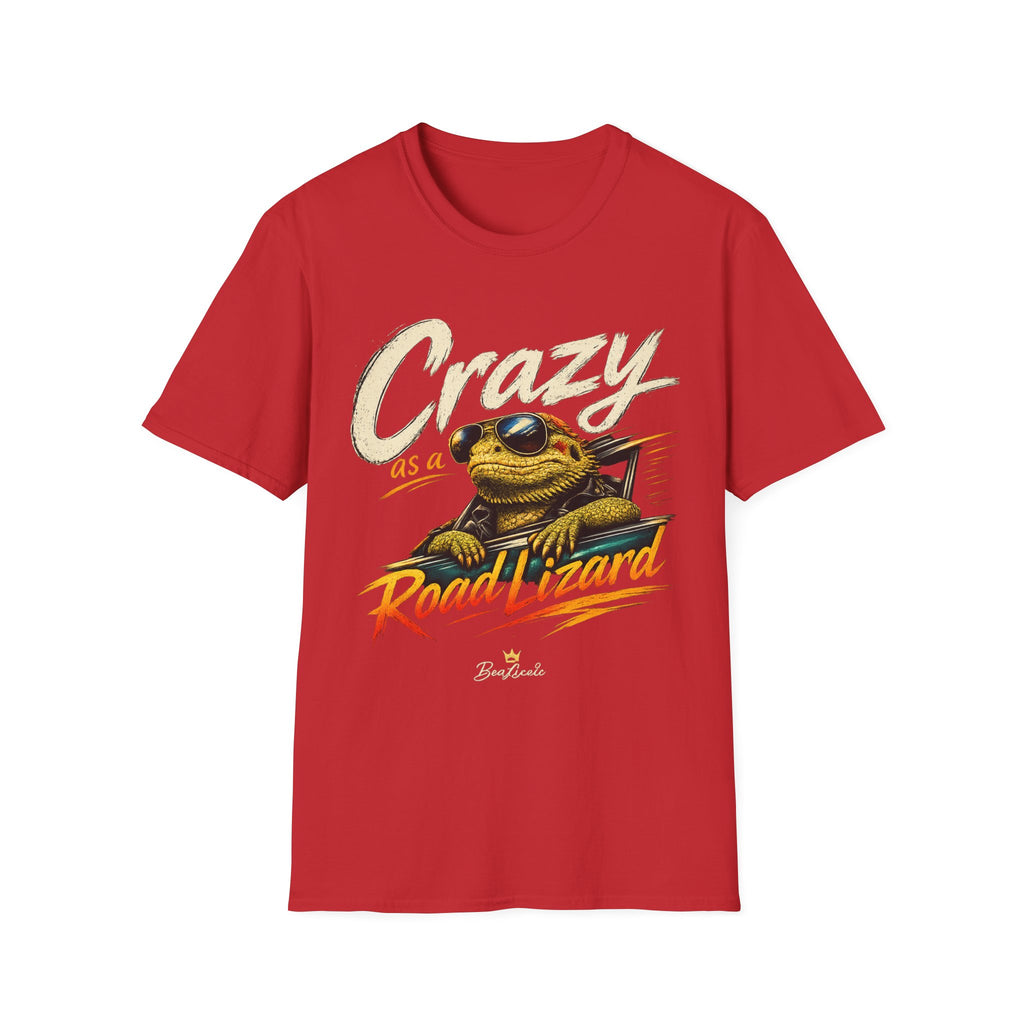 Crazy Road Lizard T-Shirt — Retro Graphic Tee with Sunglasses Lizard