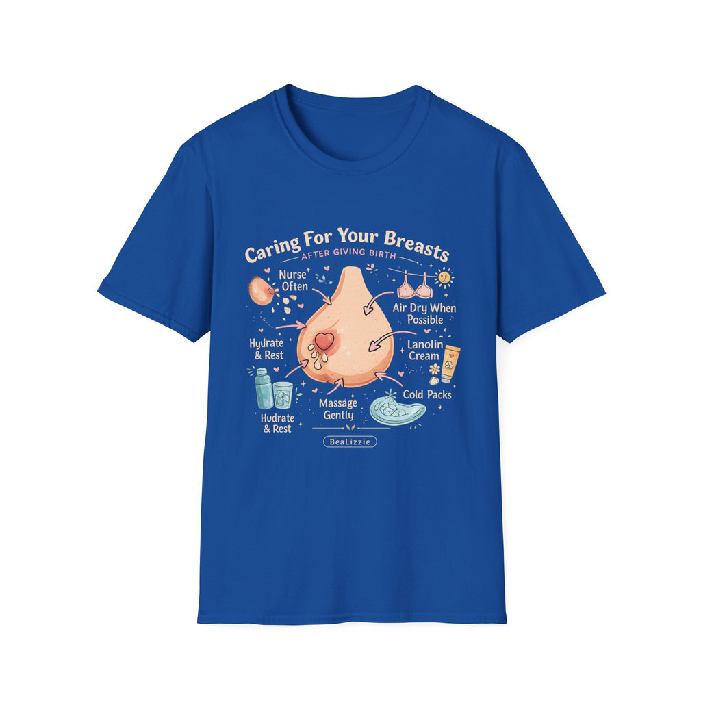 Breastfeeding Care T-Shirt — Caring For Your Breasts Nursing Guide Tee