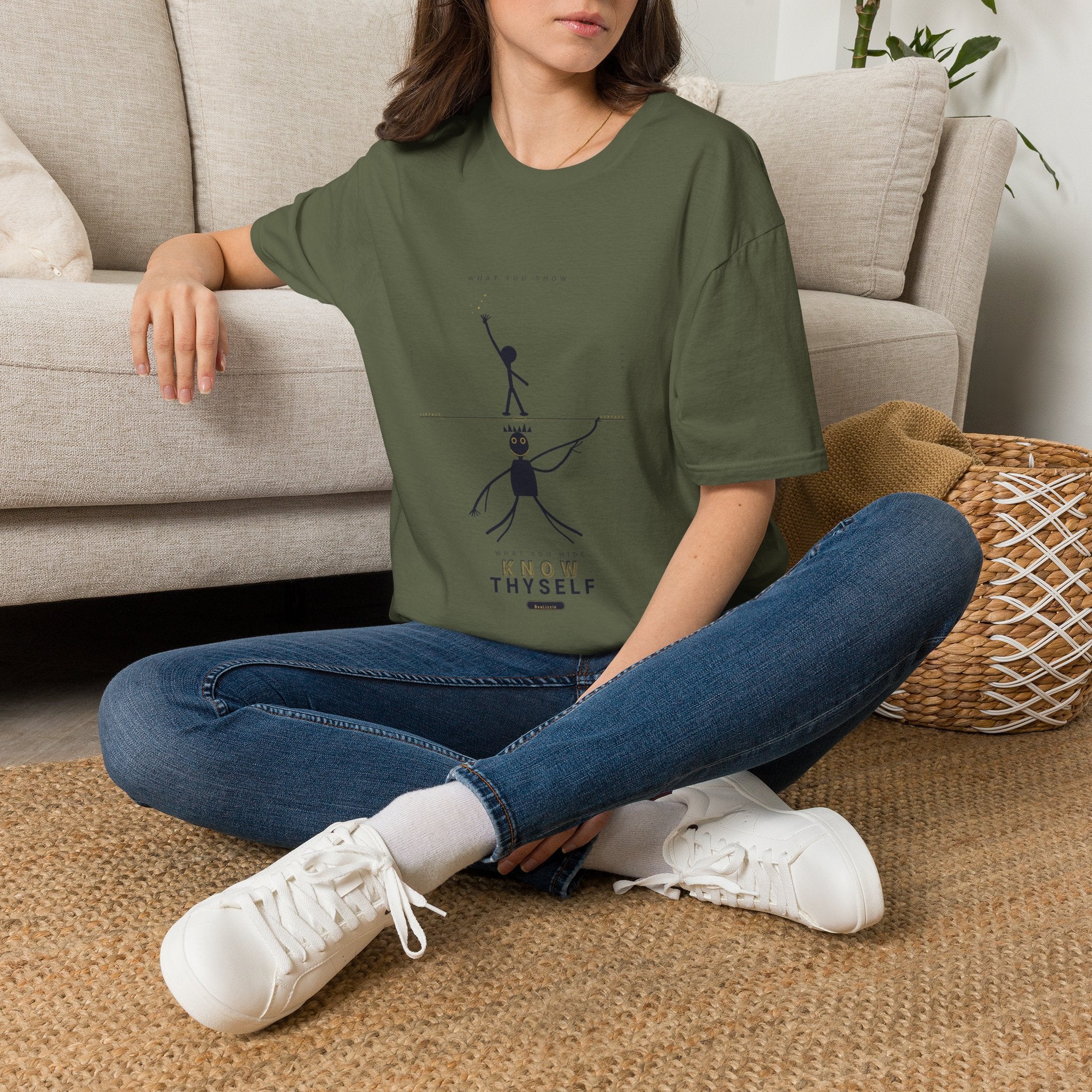 T‑Shirt — Minimalist 'Know Thyself' Stick Figure Motivational Tee
