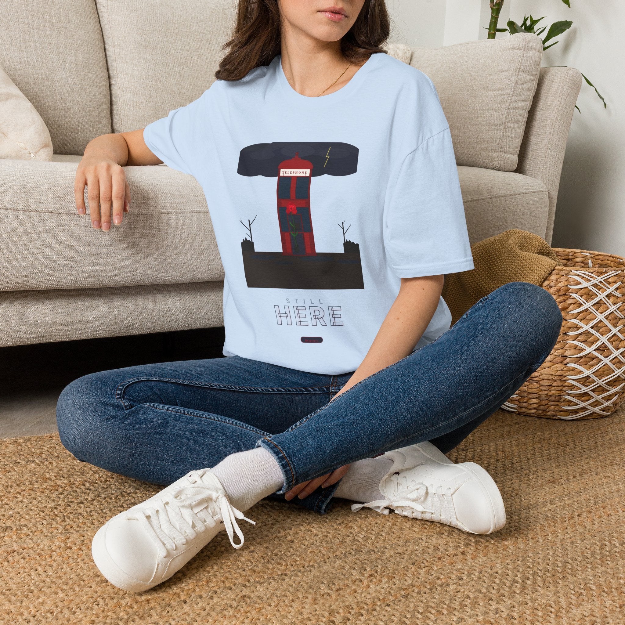 Vintage British Phone Booth T-Shirt — 'Telephone' Graphic Tee