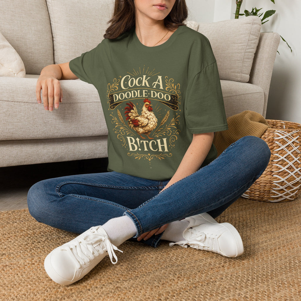 Cock A Doodle Doo T-Shirt — Funny Rooster Farmyard Graphic Tee