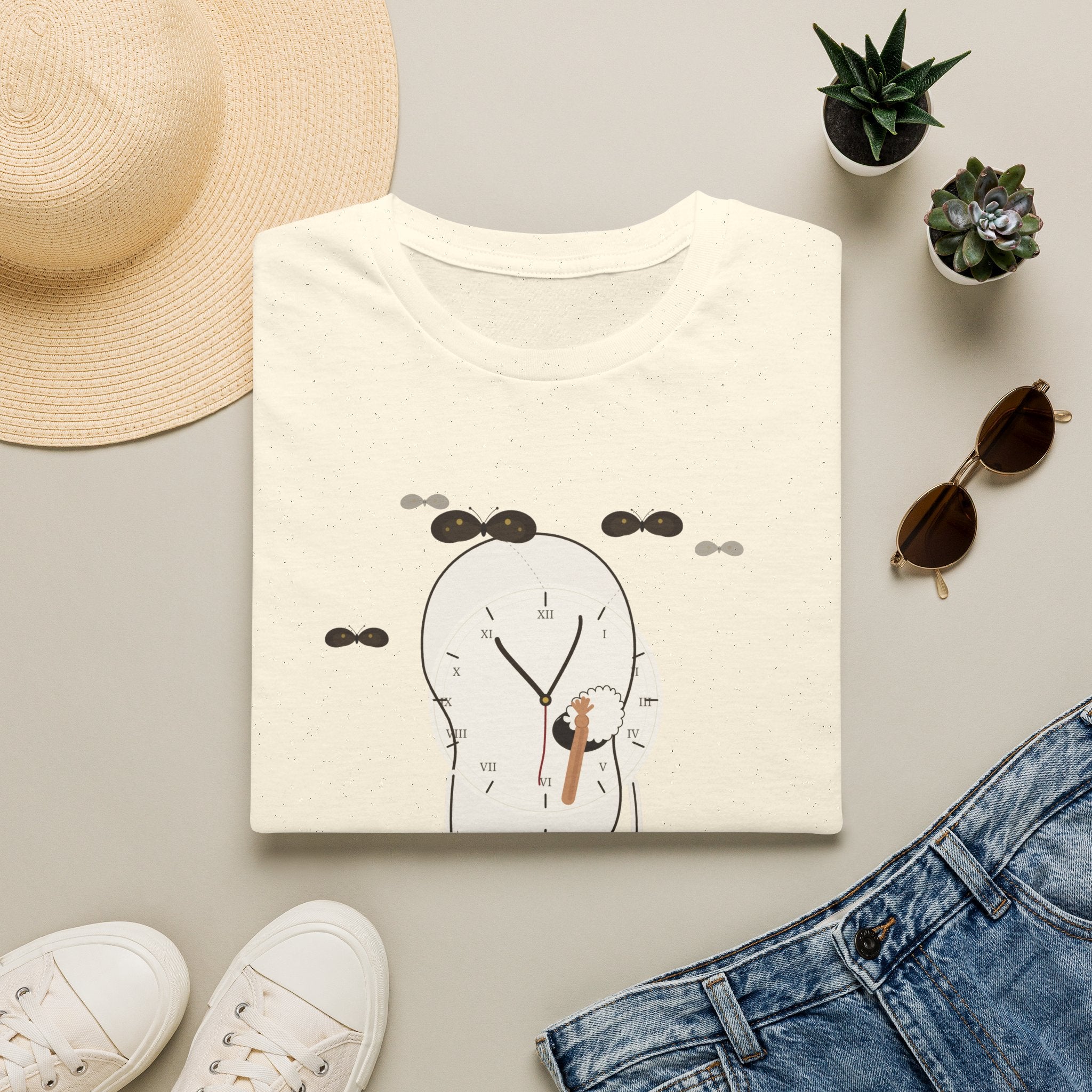 Liar Clock Graphic T‑Shirt — Quirky Surreal Illustration Tee