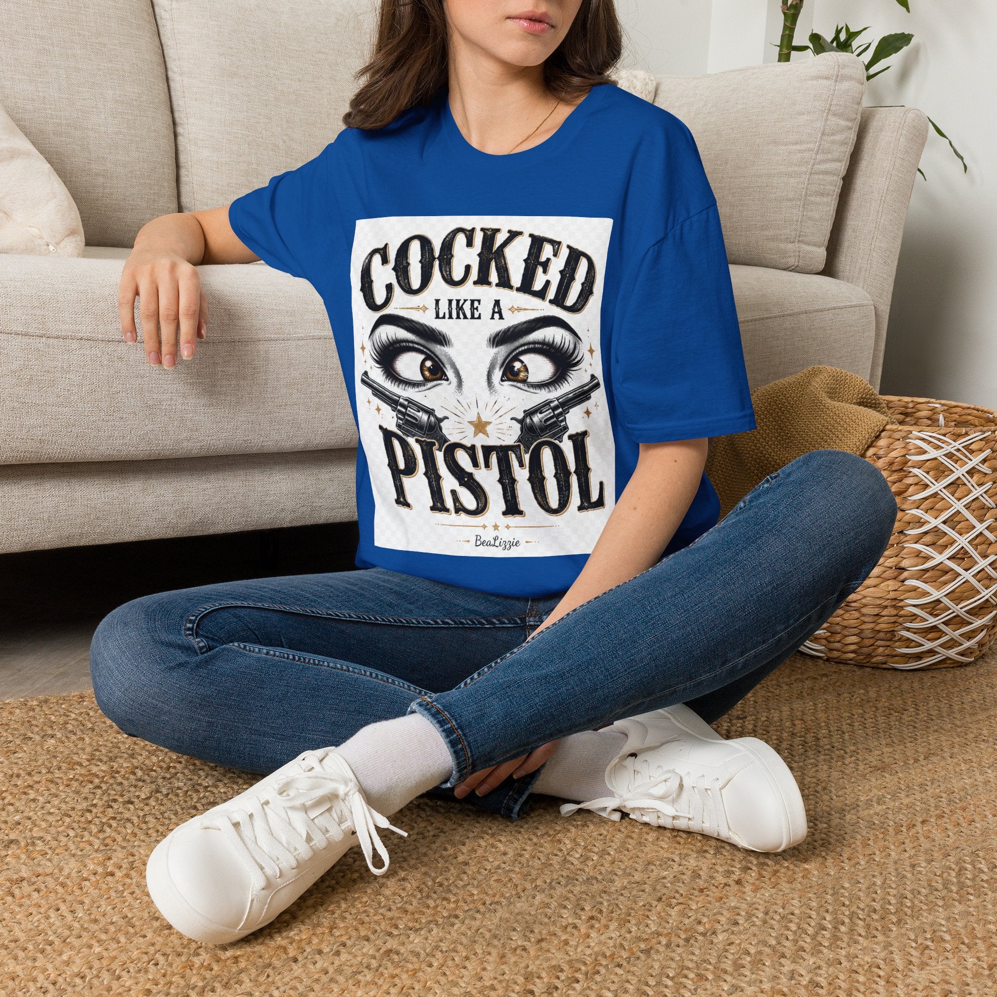 Cocked Like a Pistol T-Shirt — Retro Western Eyelash Graphic Tee