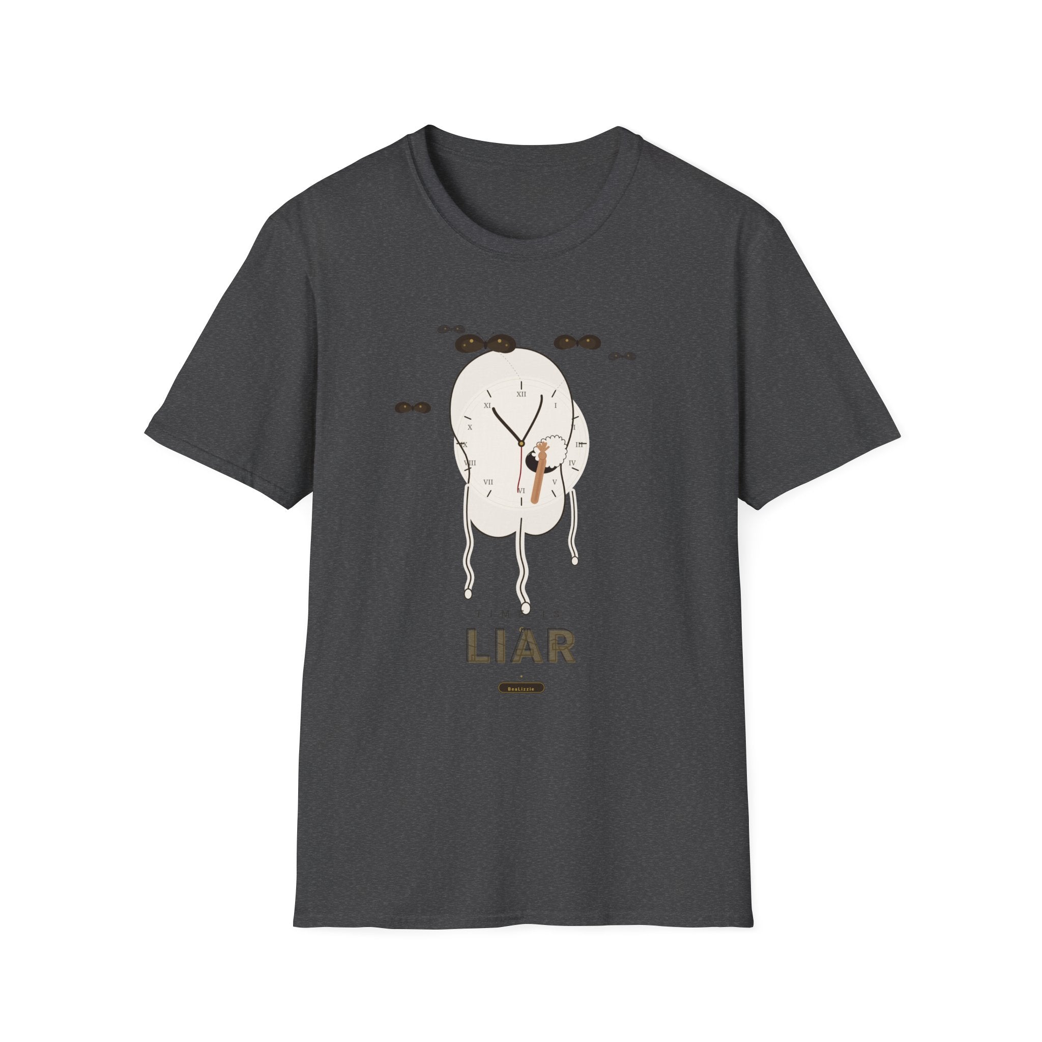 Liar Clock Graphic T‑Shirt — Quirky Surreal Illustration Tee