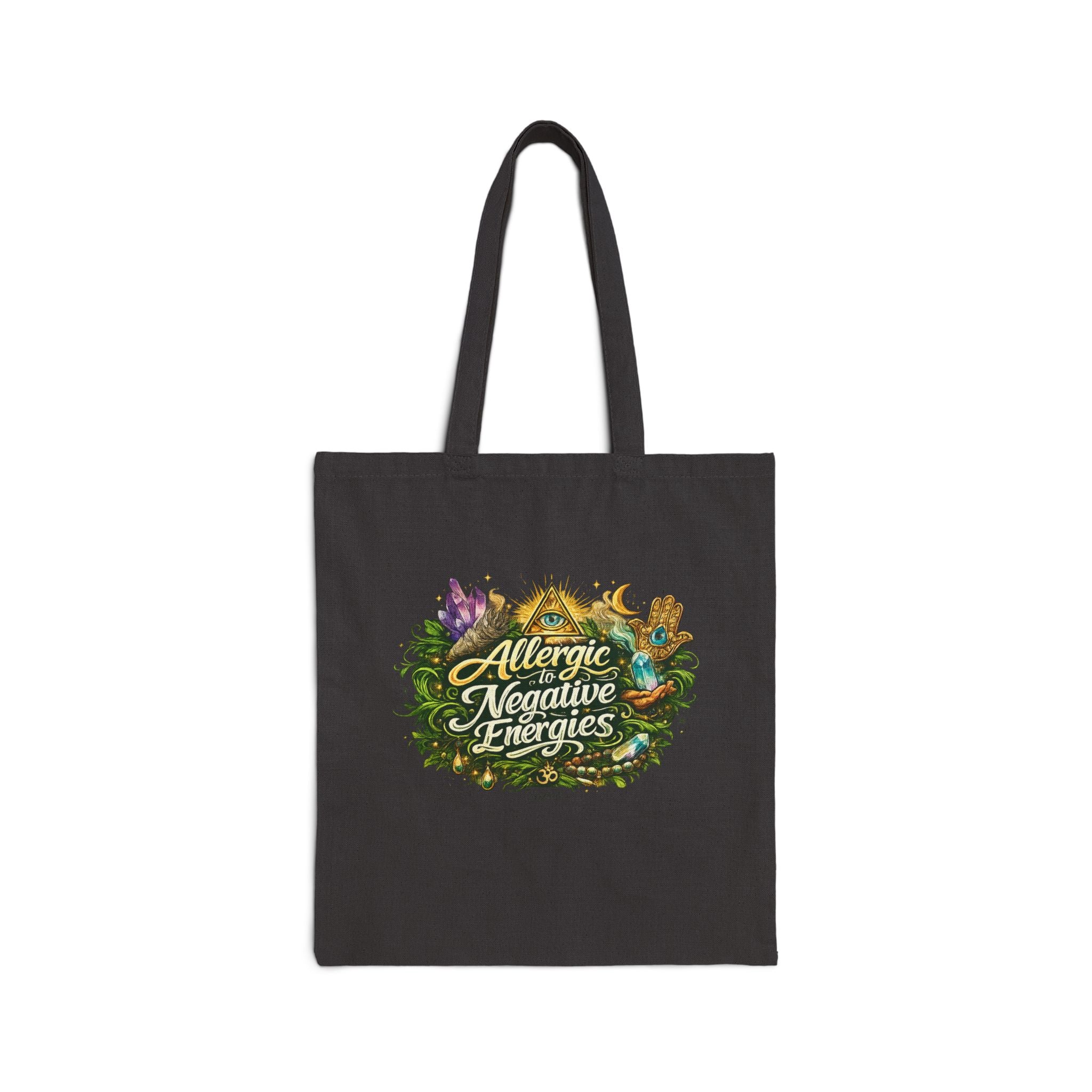 Canvas Tote Bag — "Allergic to Negative Energies" Spiritual Nature Shopper