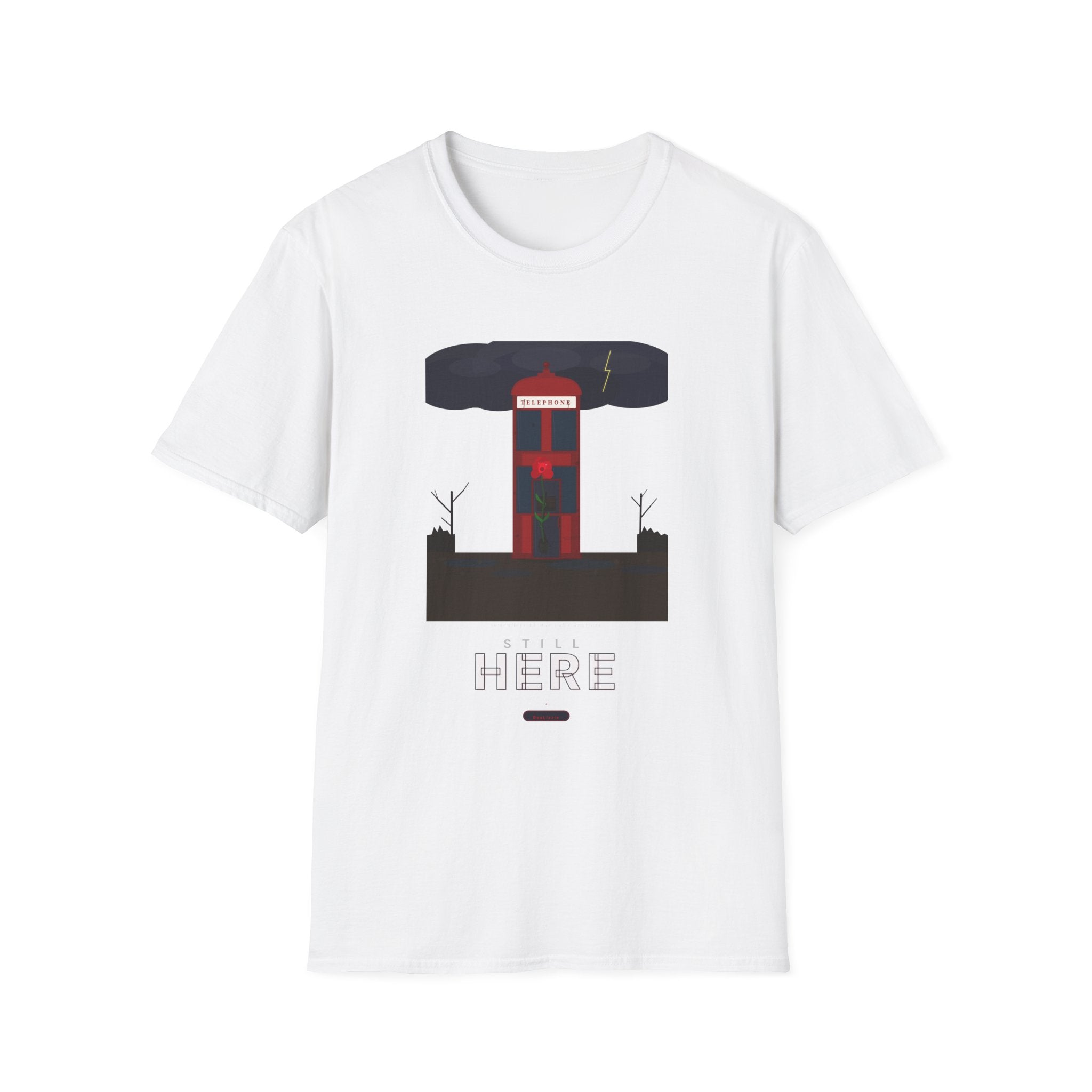Vintage British Phone Booth T-Shirt — 'Telephone' Graphic Tee