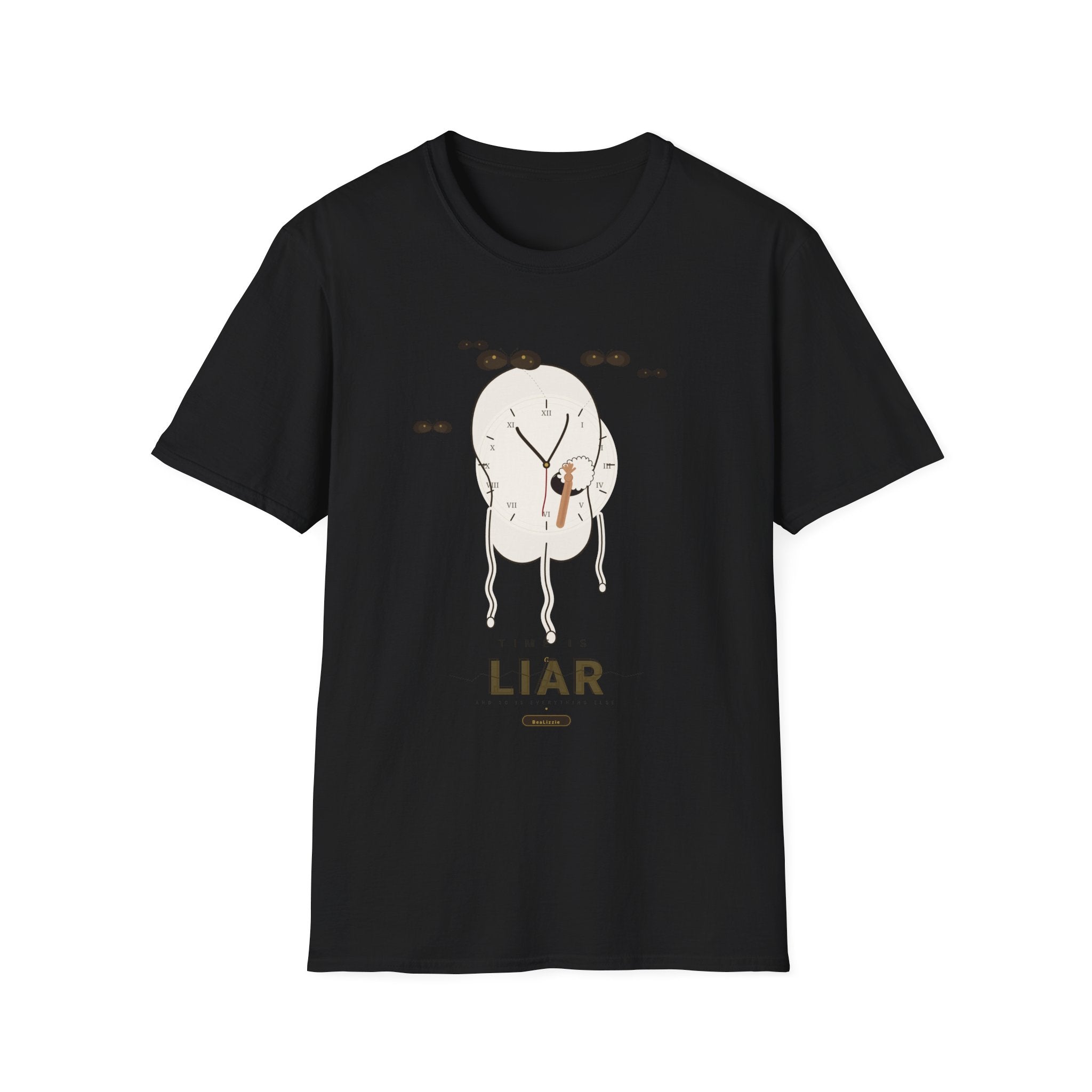 Liar Clock Graphic T‑Shirt — Quirky Surreal Illustration Tee