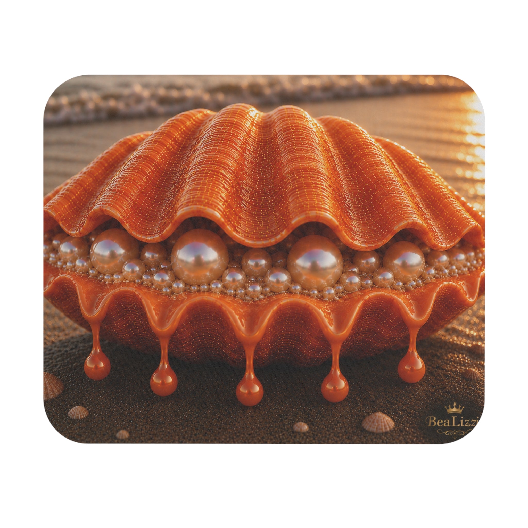 Pearl Seashell Mouse Pad — Coastal Decorative Desk Mat