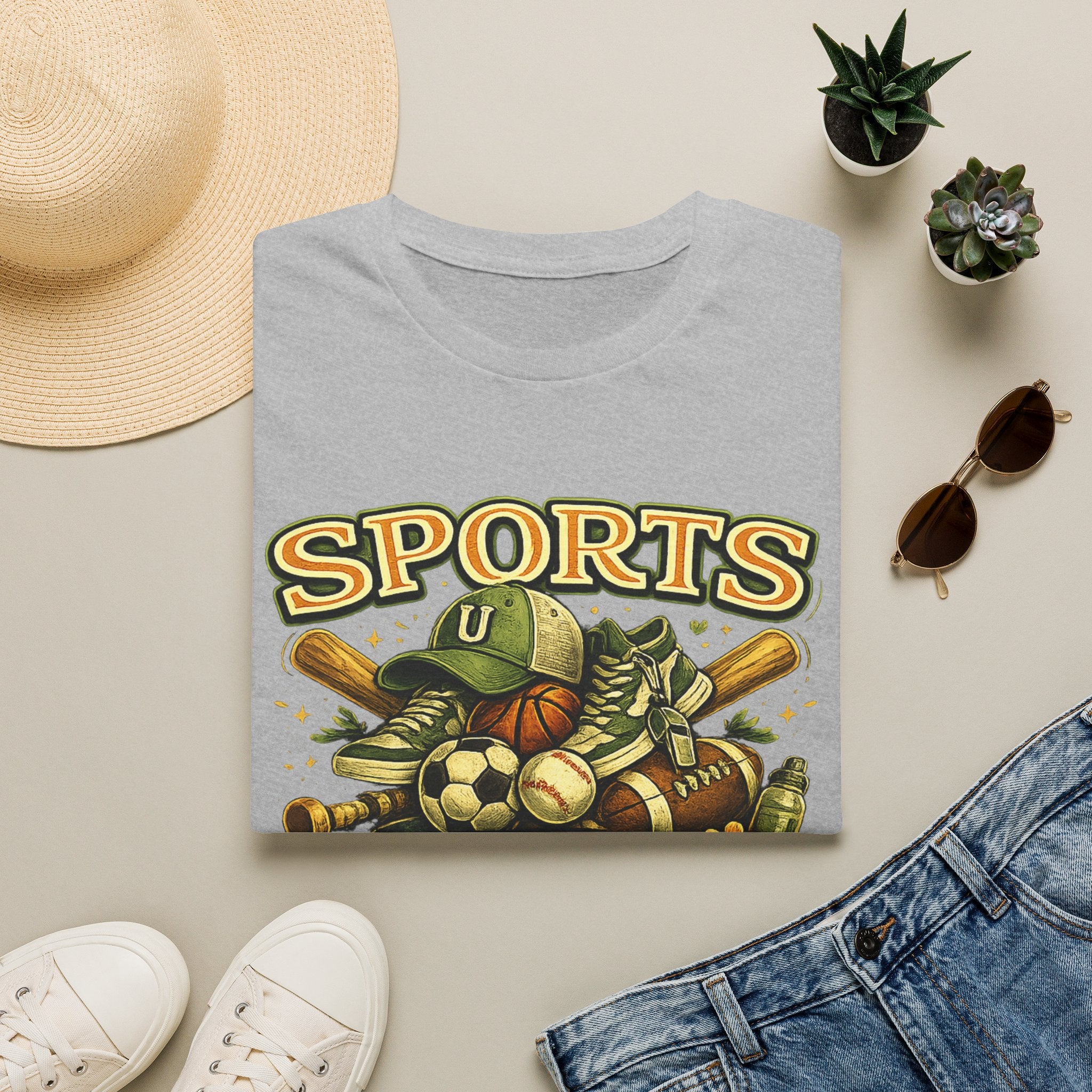Sports Uncle T-Shirt — Vintage Multi-Sport Design (Baseball, Football, Soccer, Basketball)