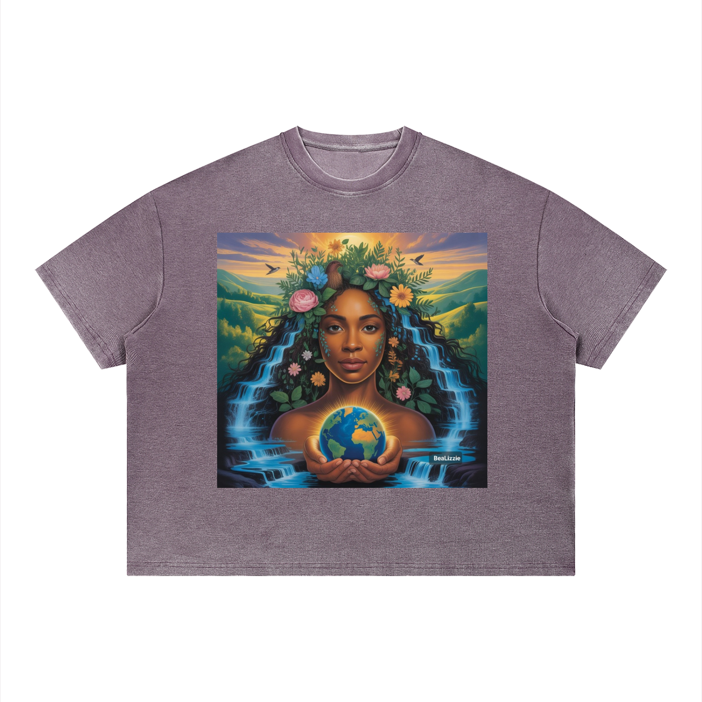 Unisex Vintage Wash Sunfade Boxy Waffle T-Shirt