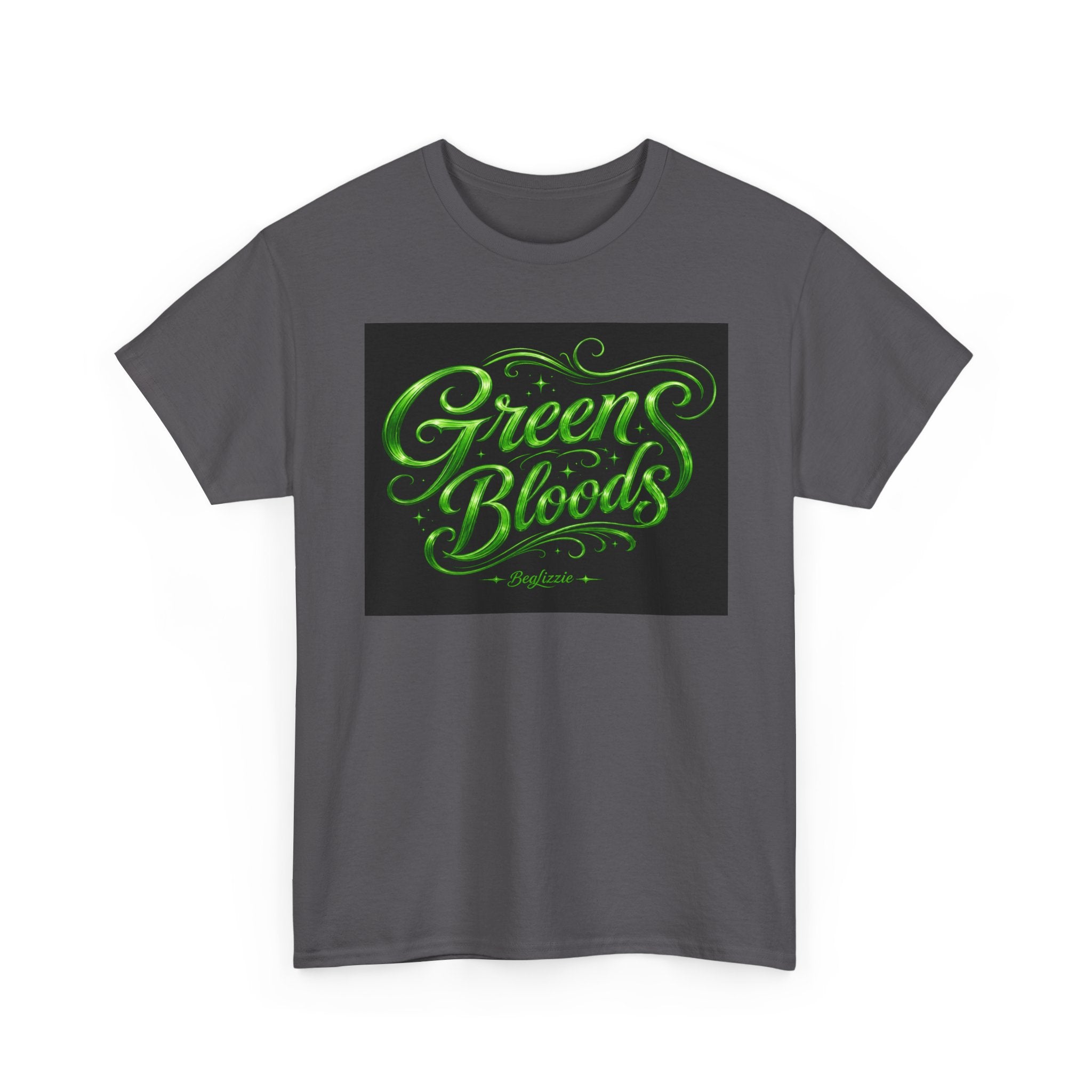 Green Bloods Graphic Tee — Neon Script St. Patrick’s Day Shirt