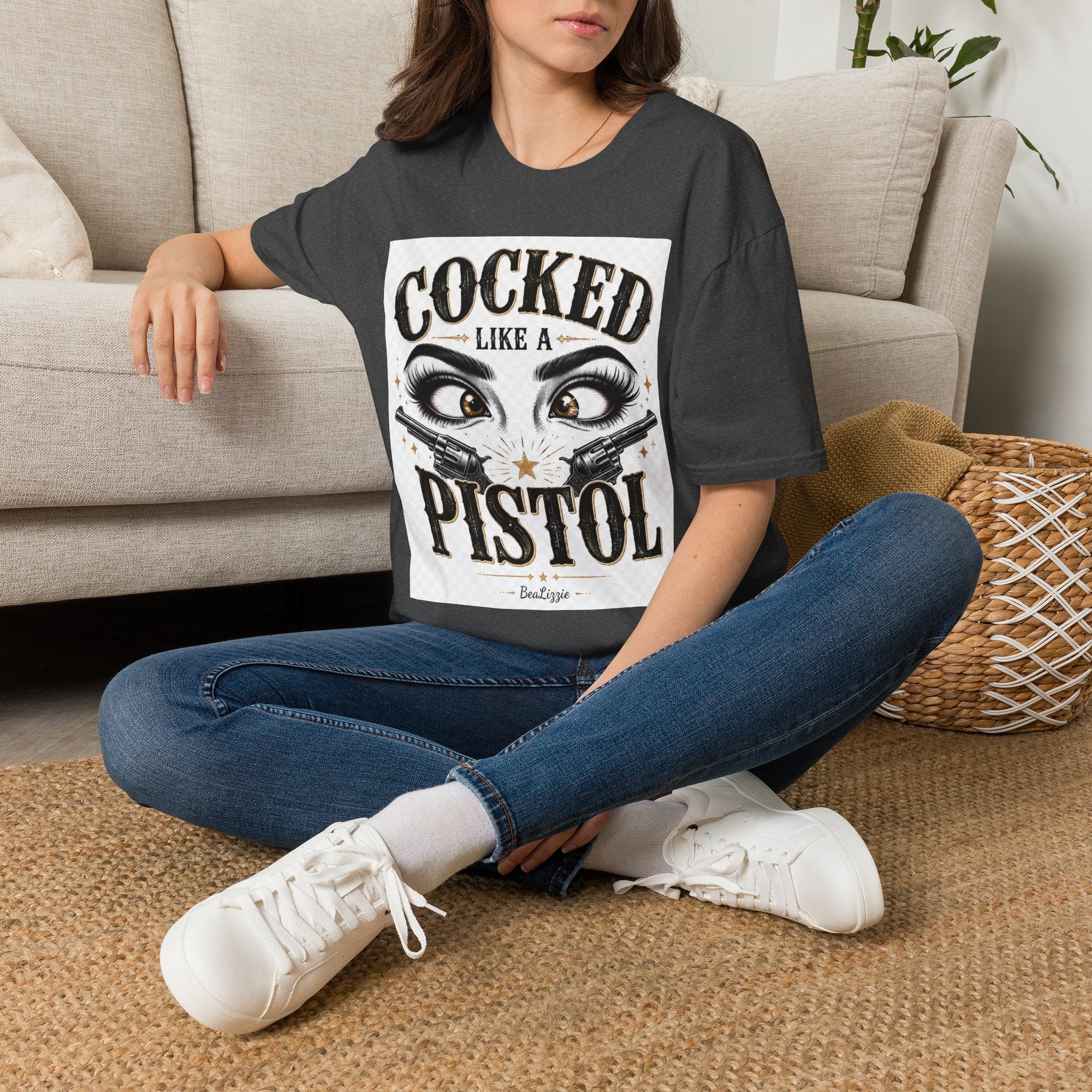 Cocked Like a Pistol T-Shirt — Retro Western Eyelash Graphic Tee