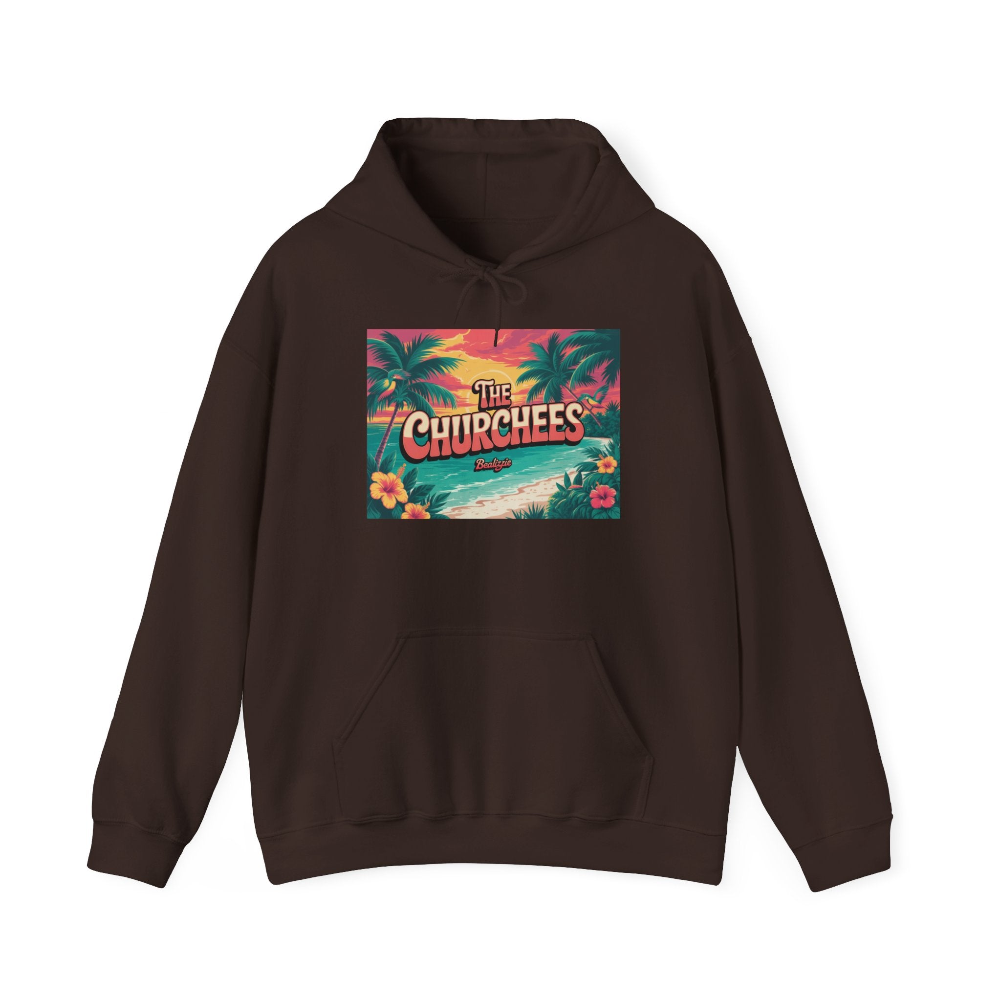 Le sweat à capuche Tropical Beach de Churchees — Sweat-shirt rétro surf et palmiers