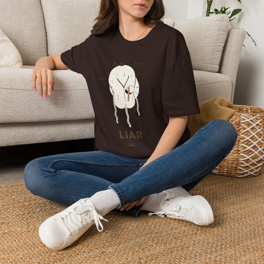 Liar Clock Graphic T‑Shirt — Quirky Surreal Illustration Tee