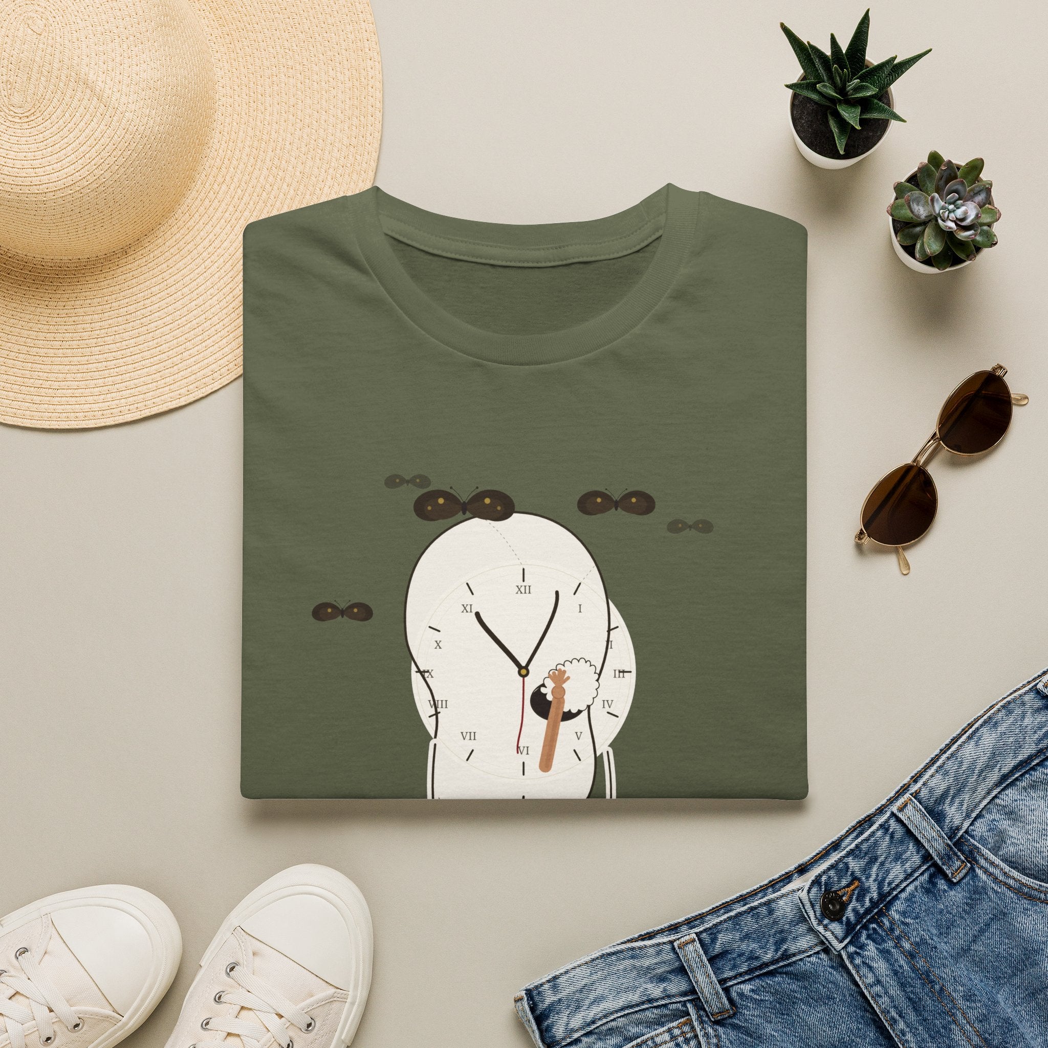 Liar Clock Graphic T‑Shirt — Quirky Surreal Illustration Tee