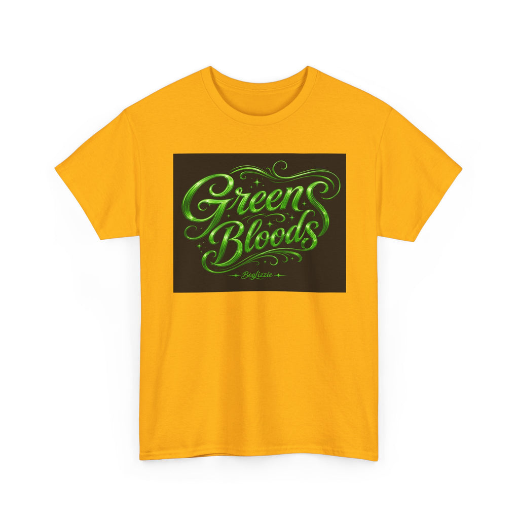Green Bloods Graphic Tee — Neon Script St. Patrick’s Day Shirt