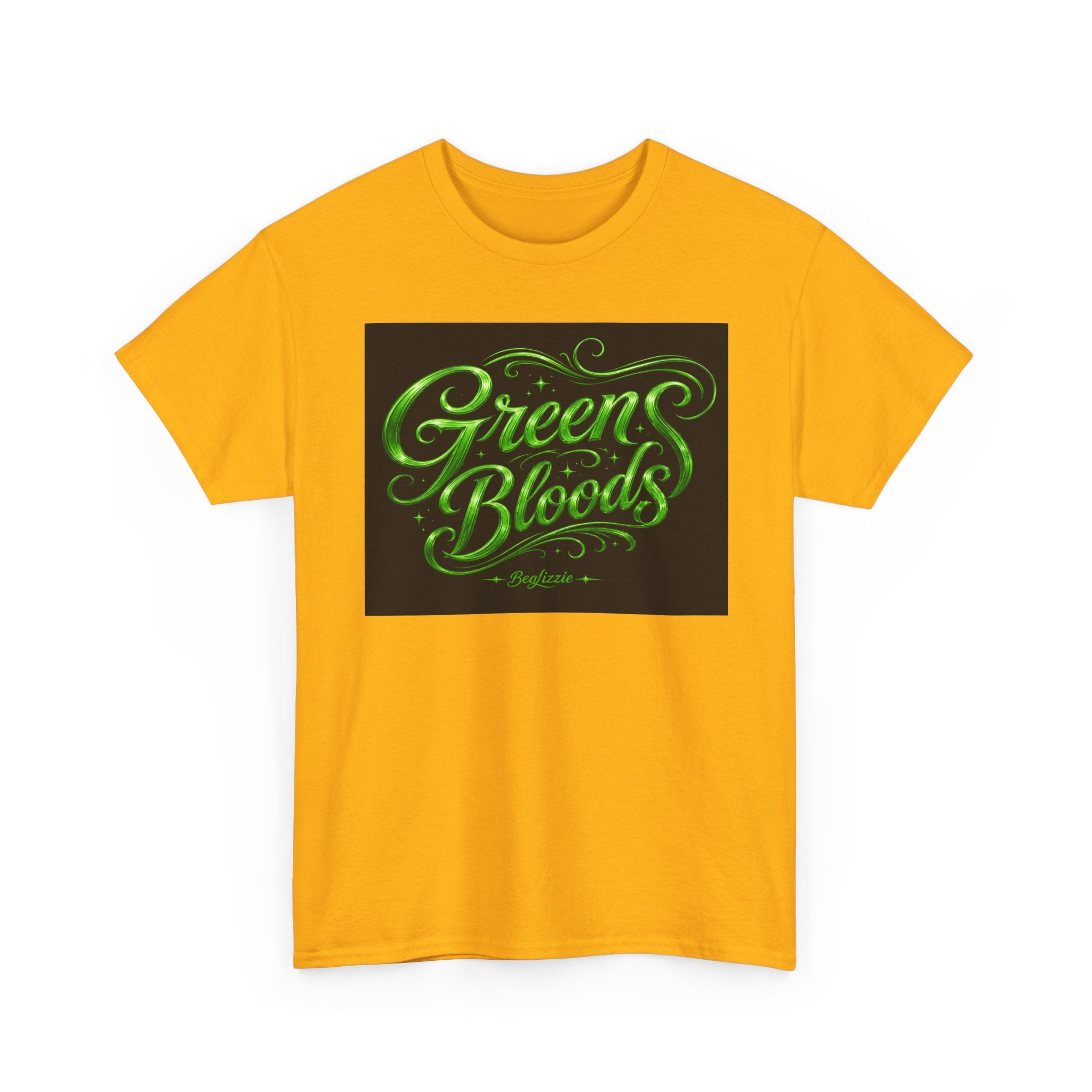 Green Bloods Graphic Tee — Neon Script St. Patrick’s Day Shirt