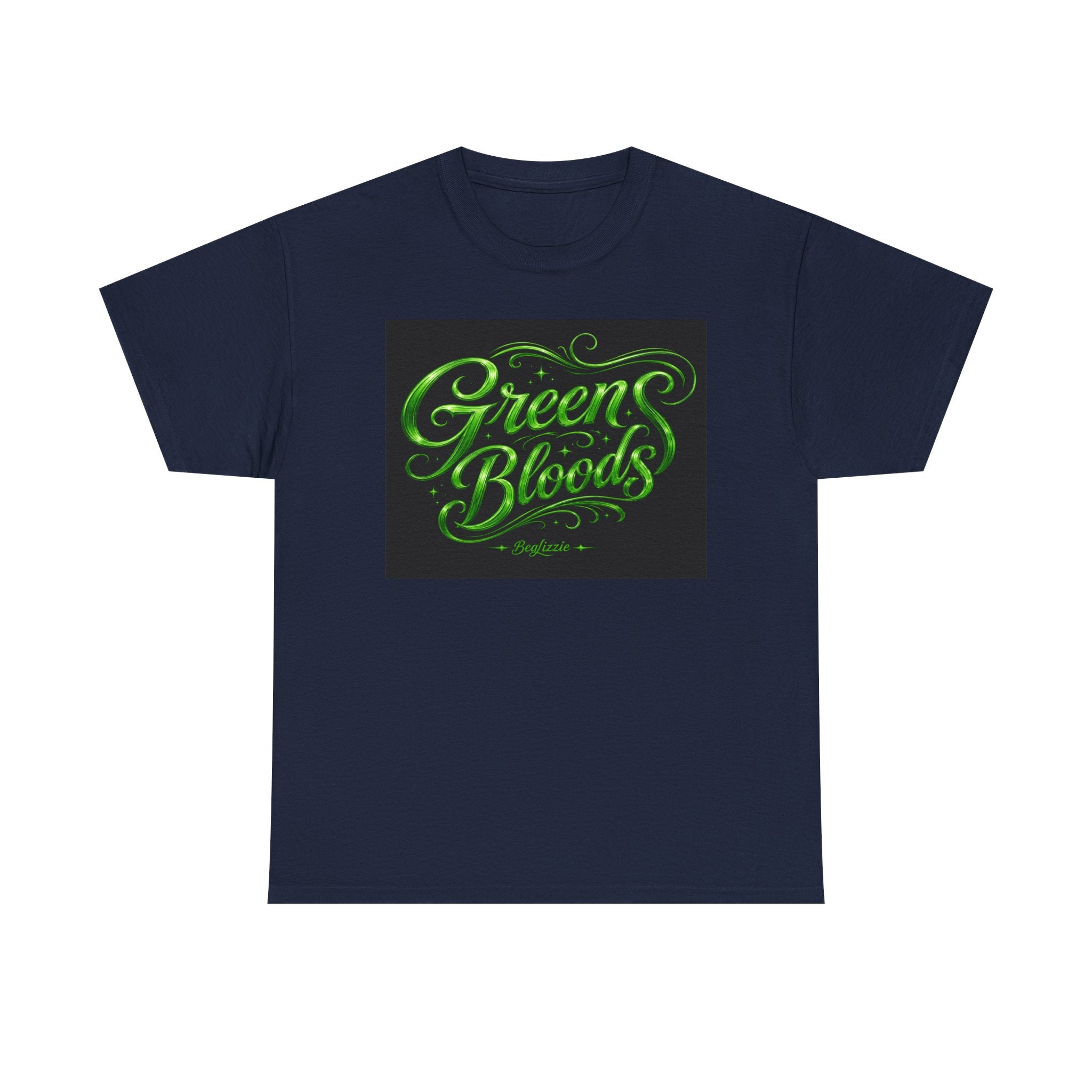 Green Bloods Graphic Tee — Neon Script St. Patrick’s Day Shirt