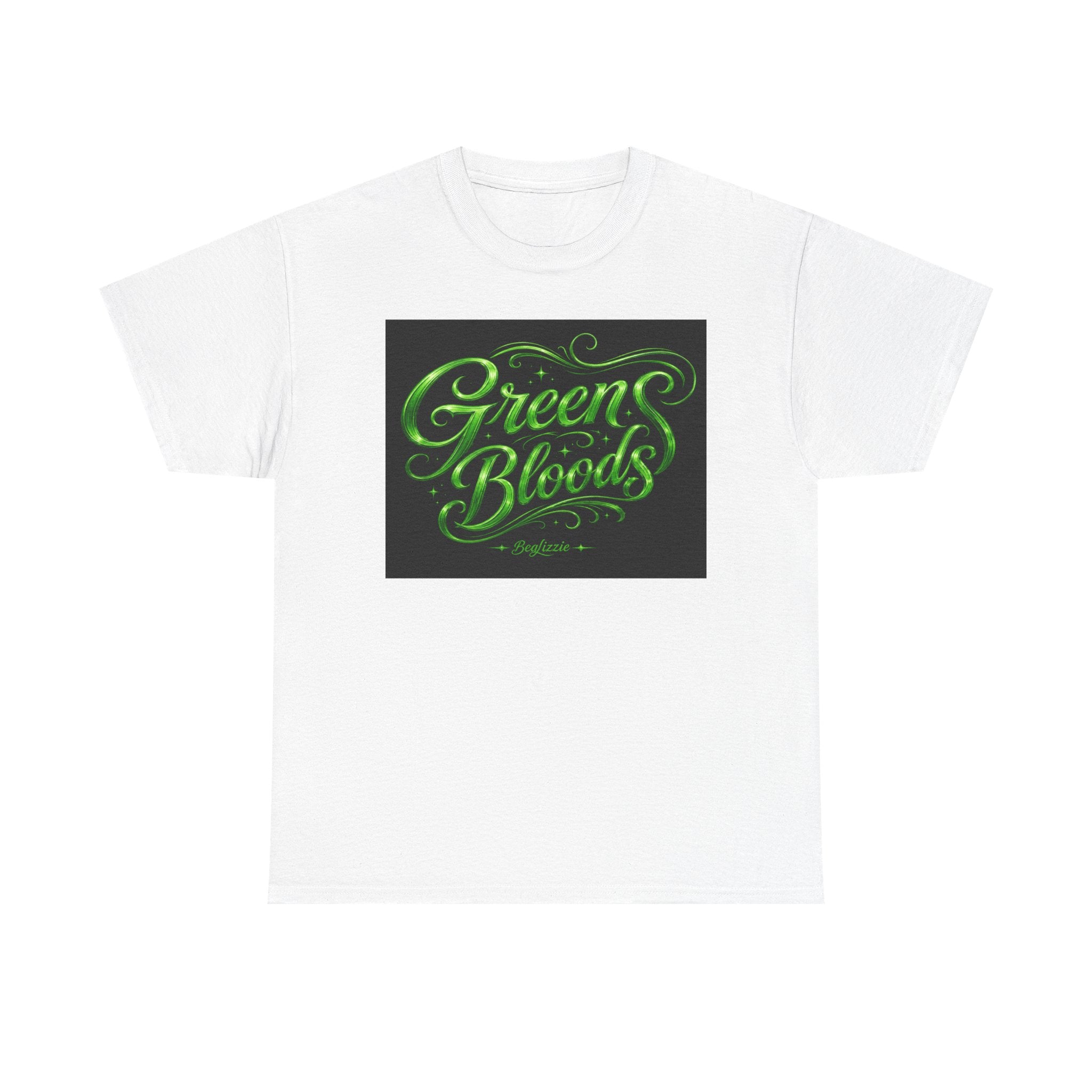 Green Bloods Graphic Tee — Neon Script St. Patrick’s Day Shirt