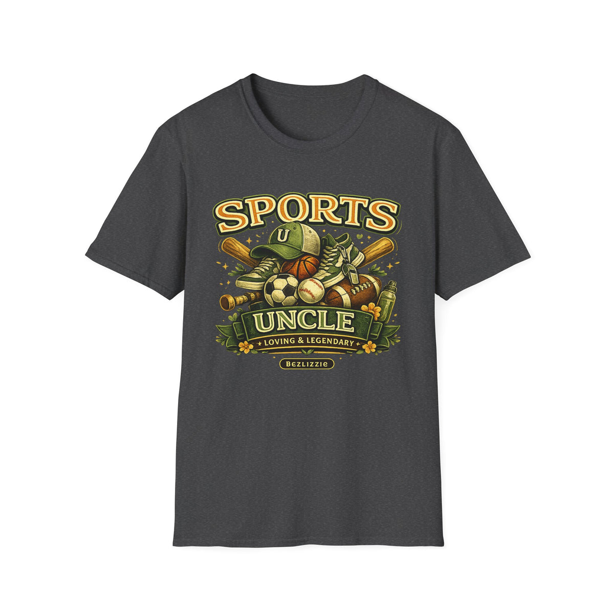 Sports Uncle T-Shirt — Vintage Multi-Sport Design (Baseball, Football, Soccer, Basketball)
