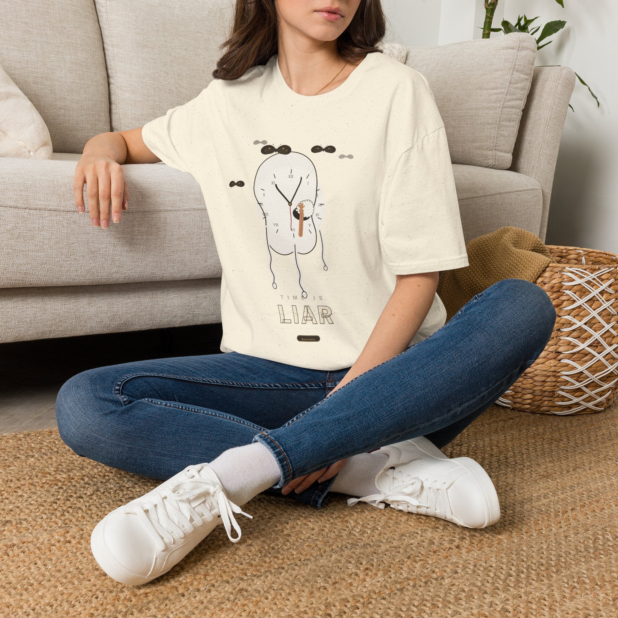 Liar Clock Graphic T‑Shirt — Quirky Surreal Illustration Tee