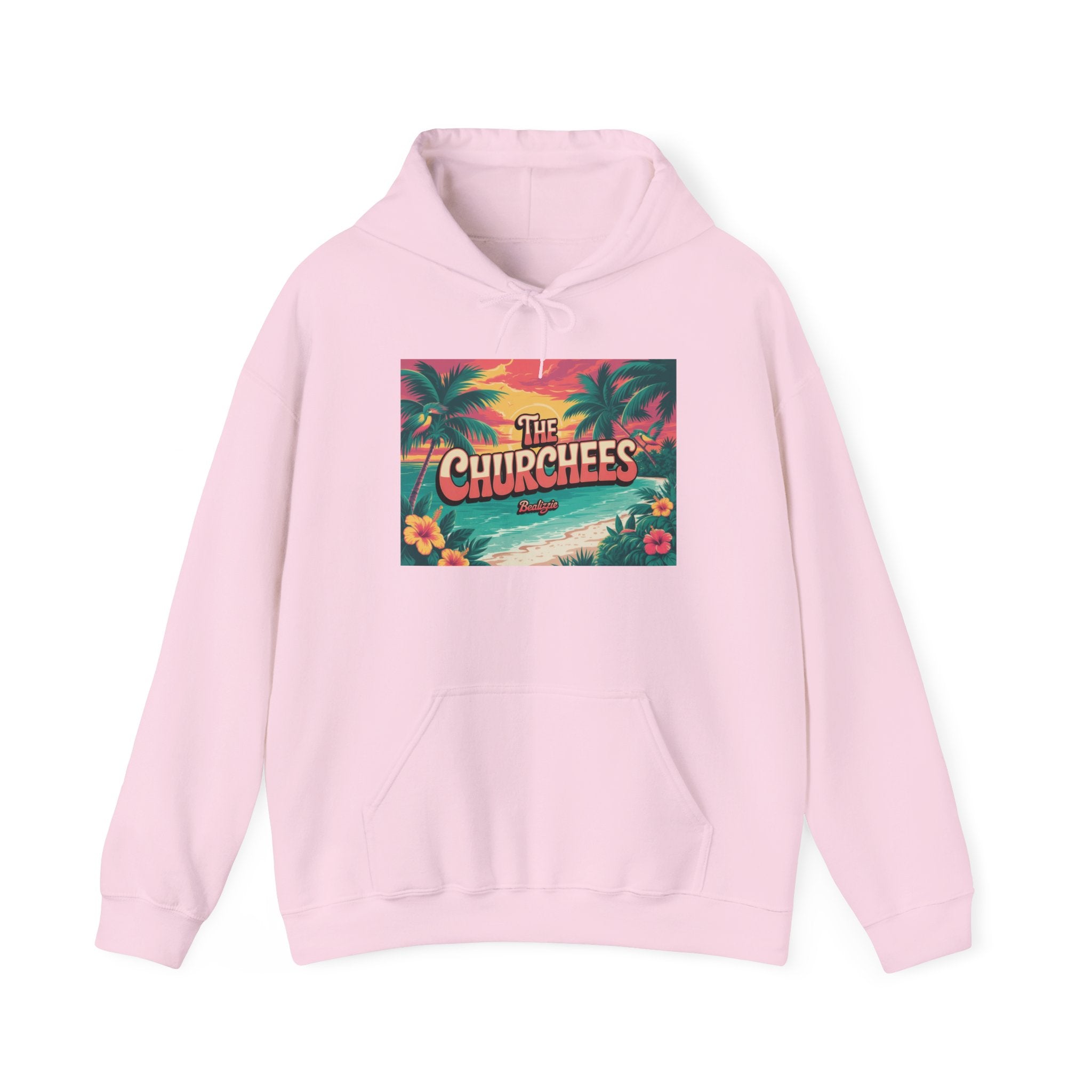 Le sweat à capuche Churchees Tropical Beach – Sweat-shirt graphique rétro Palm Sunset