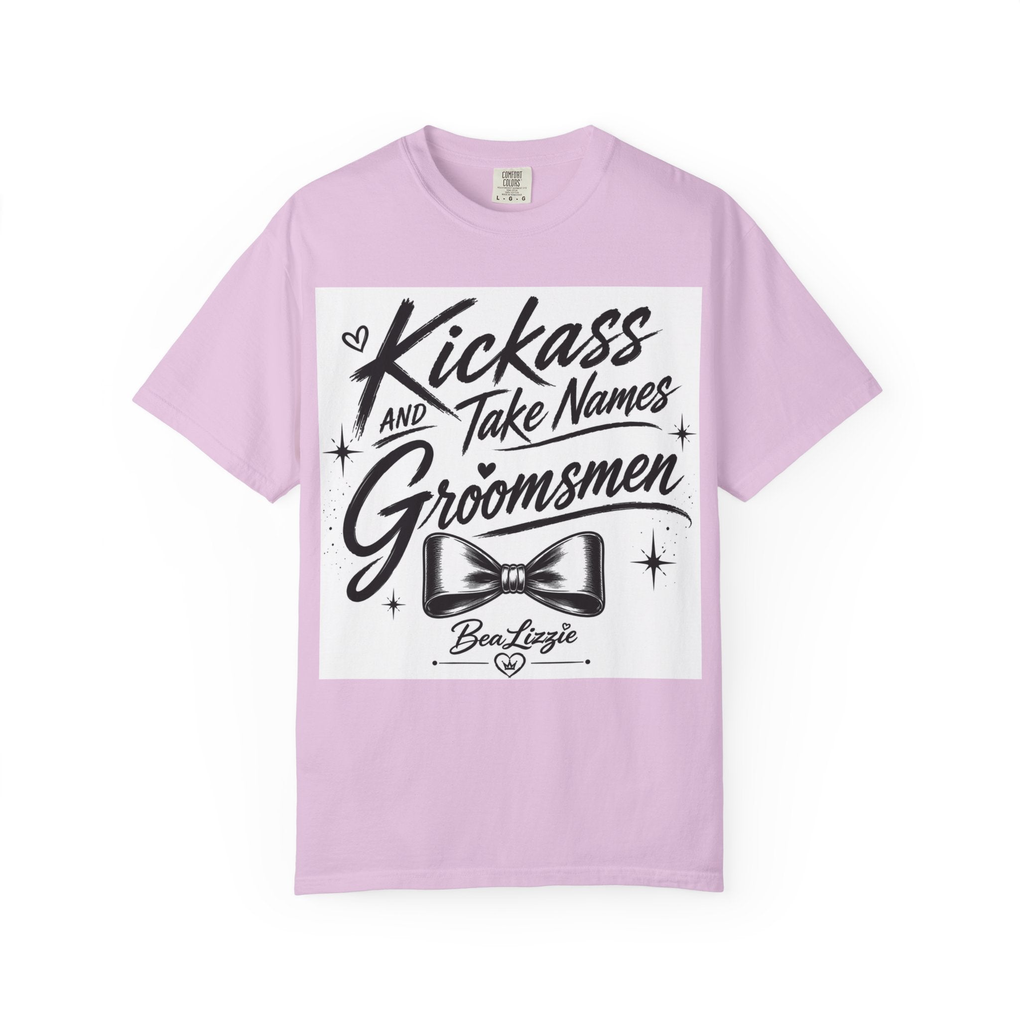 Groomsmen T‑Shirt — "Kickass and Take Names" Bow Tie Wedding Tee
