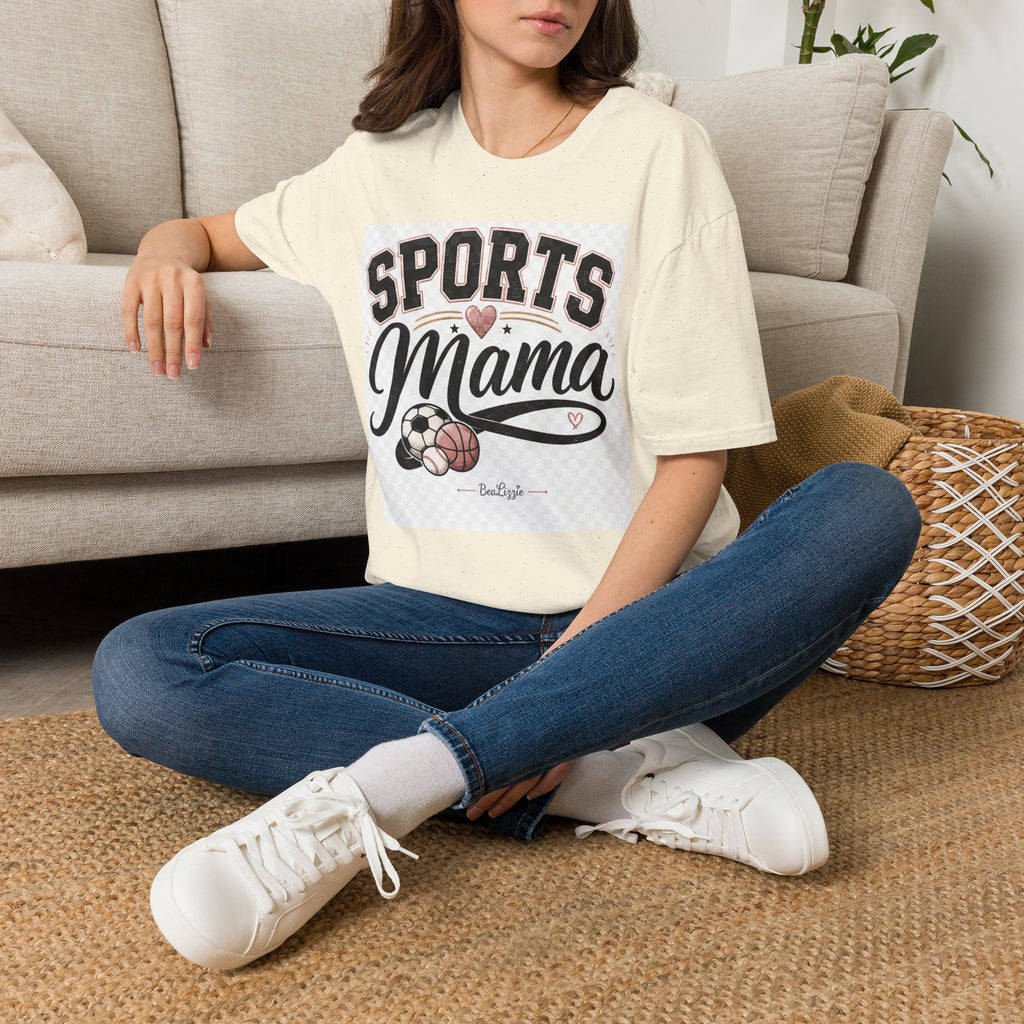 Sports Mama T‑Shirt — Cute Athletic Mom Tee with Heart & Ball Design