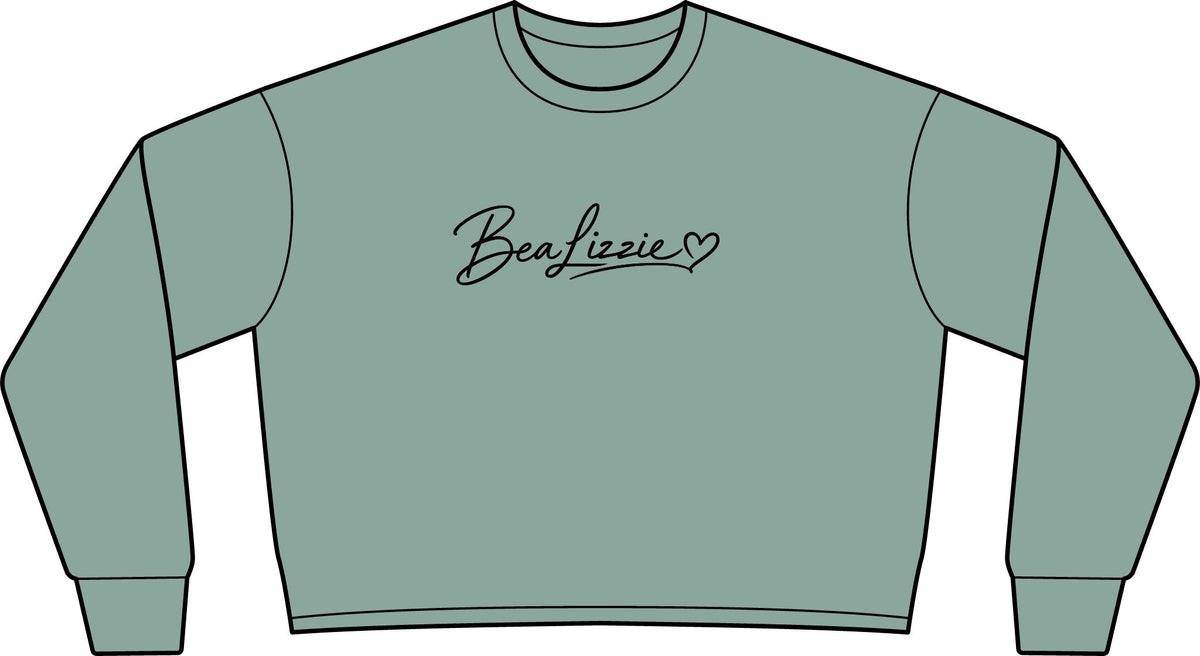 BeaLizzie Heart Crop Sweatshirt  Women's Lightweight Crewneck