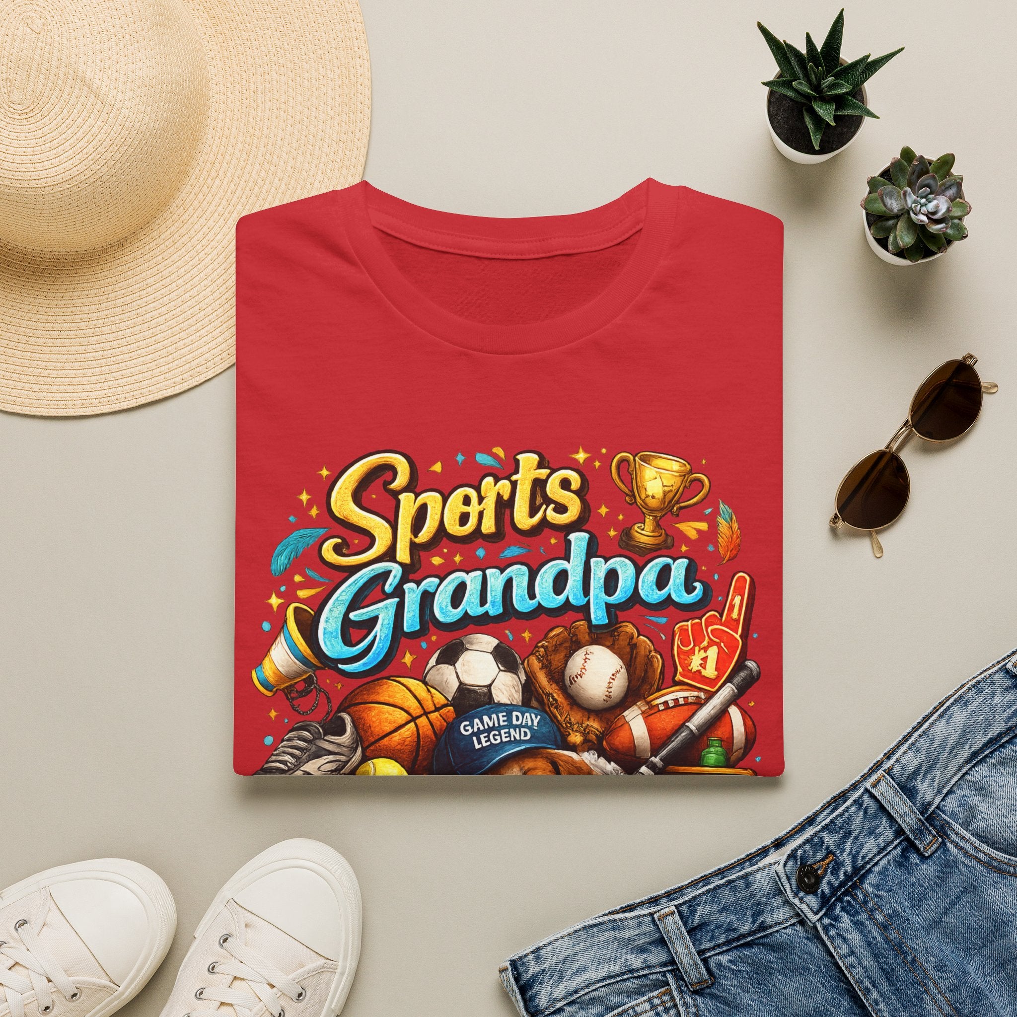 Sports Grandpa T-Shirt — Vintage Trophy & Game Day Legends Tee for Grandfathers