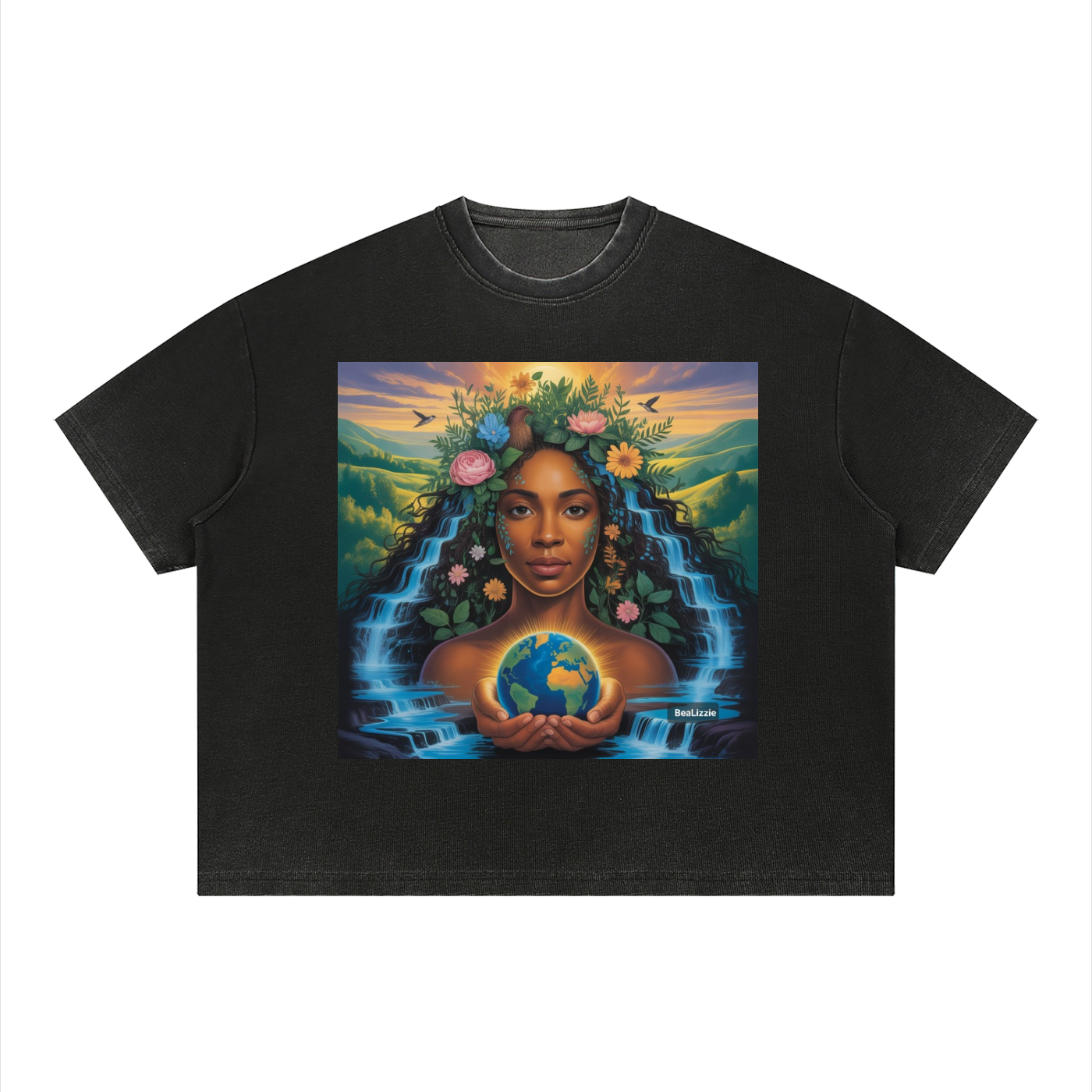 Unisex Vintage Wash Sunfade Boxy Waffle T-Shirt