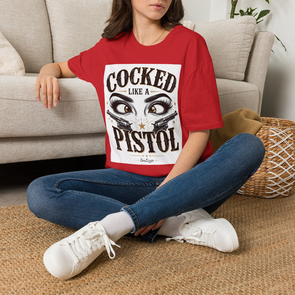 Cocked Like a Pistol T-Shirt — Retro Western Eyelash Graphic Tee