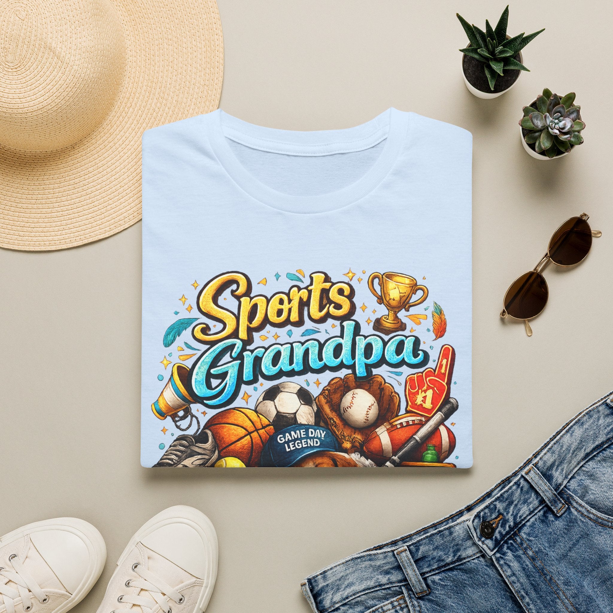 Sports Grandpa T-Shirt — Vintage Trophy & Game Day Legends Tee for Grandfathers