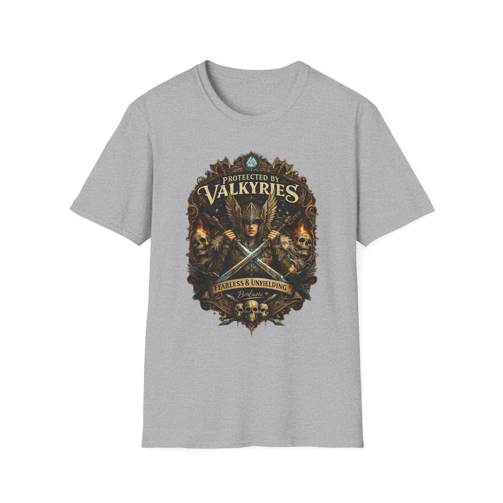 Valkyries T‑Shirt — "Protected by Valkyries" Norse Warrior Tee