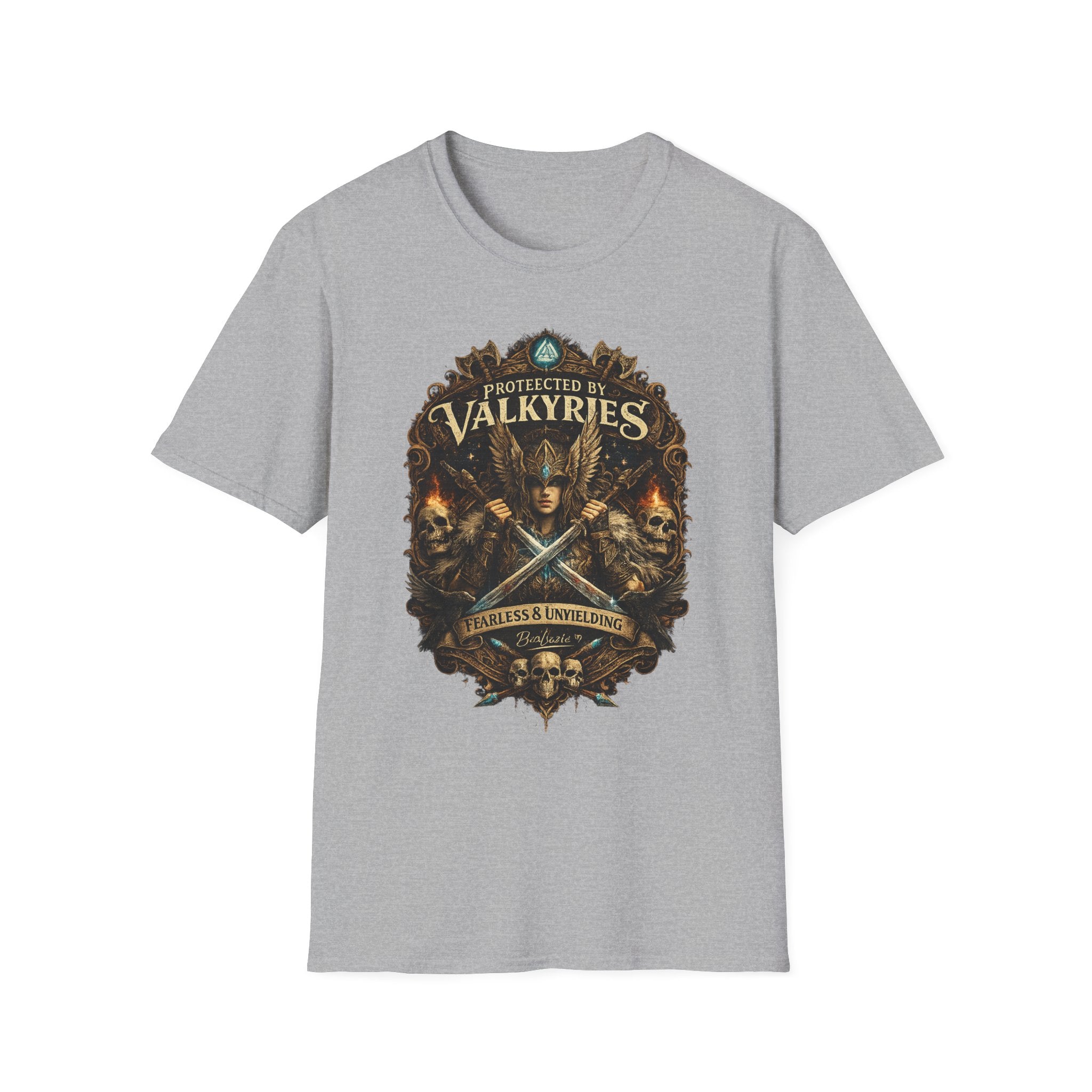 Valkyries T‑Shirt — "Protected by Valkyries" Norse Warrior Tee
