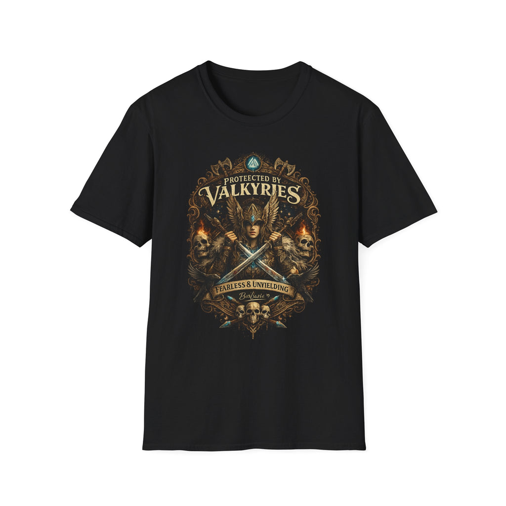 Valkyries T‑Shirt — "Protected by Valkyries" Norse Warrior Tee