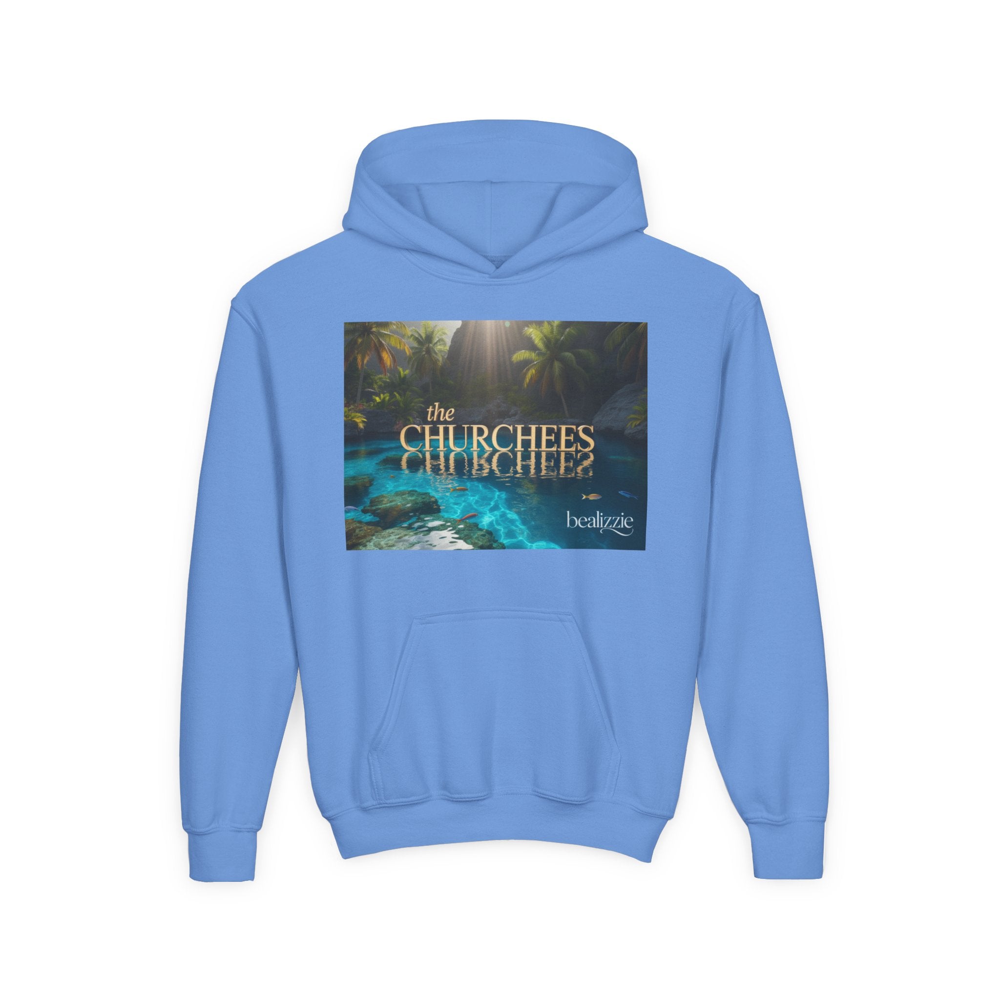 Sweat à capuche enfant – Sweat-shirt à motif piscine tropicale « The CHURCHEES »