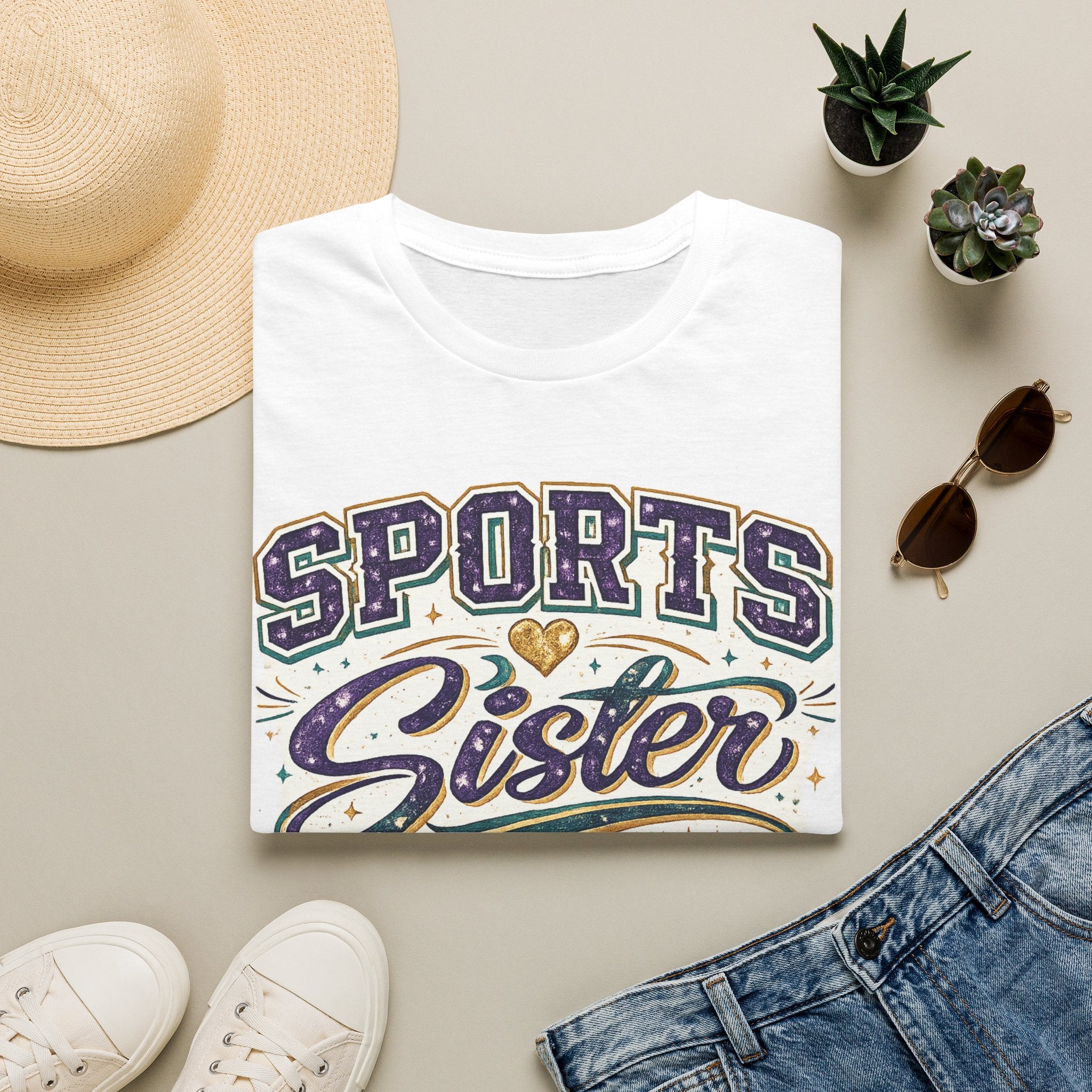 Sports Sister T-Shirt — Cheerful Athletic Sibling Tee