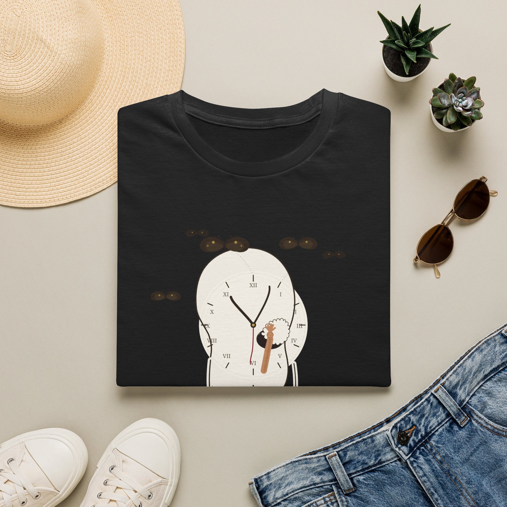Liar Clock Graphic T‑Shirt — Quirky Surreal Illustration Tee
