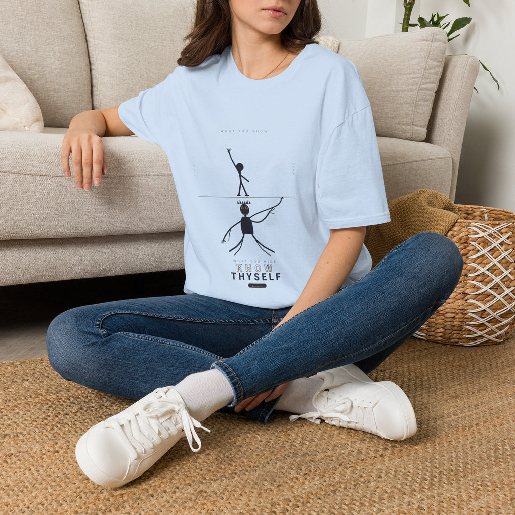 T‑Shirt — Minimalist 'Know Thyself' Stick Figure Motivational Tee
