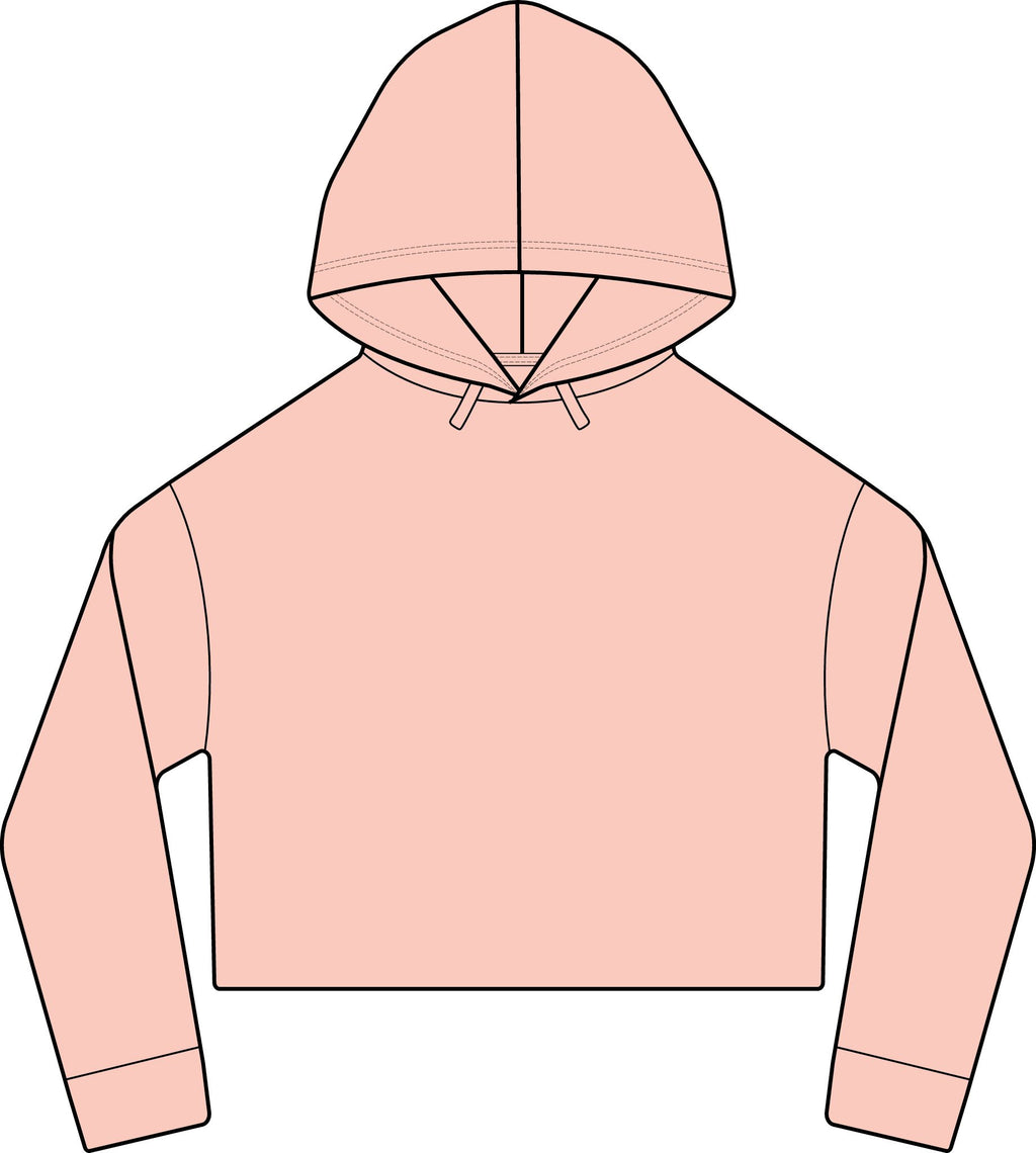 Cropped Hoodie  "BeaLizzie"  Logo Raw-Edge Sueded Crop Hoodie