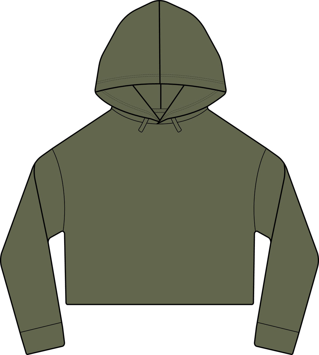 Cropped Hoodie  "BeaLizzie"  Logo Raw-Edge Sueded Crop Hoodie
