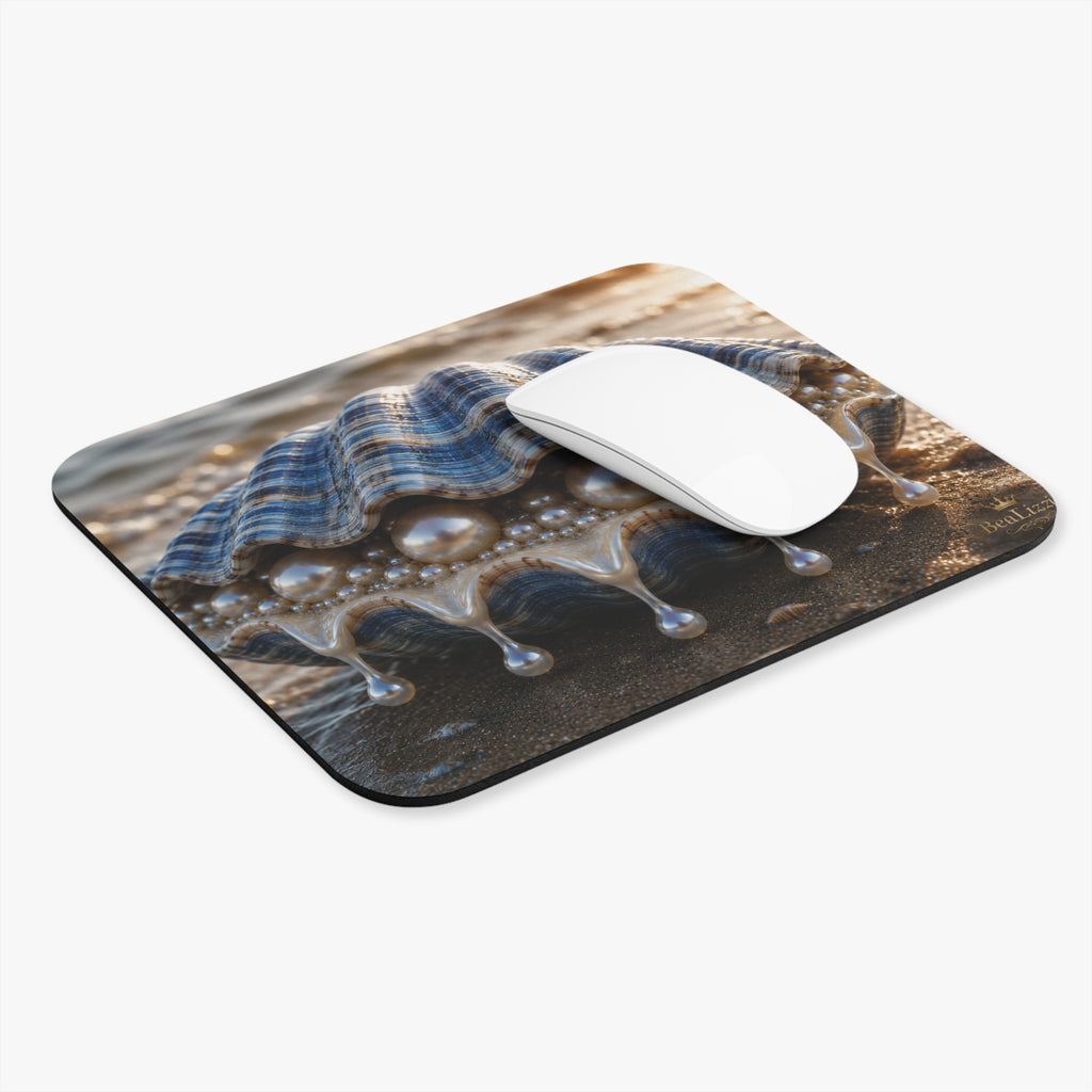 Seashell Pearl Beach Mouse Pad — Coastal Desk Accessory