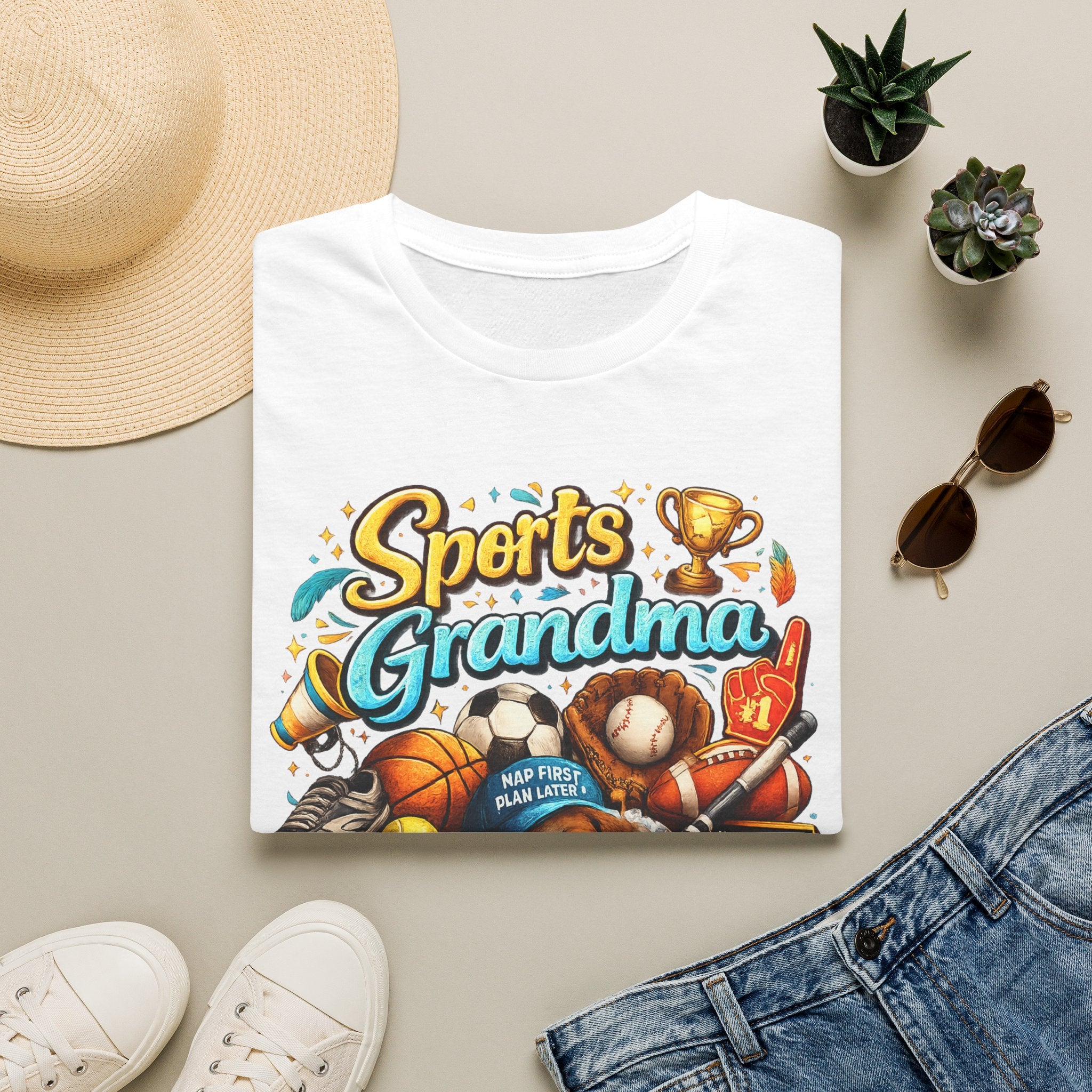 Sports Grandma T-Shirt — Retro Trophy & Multi-Sport Graphic Tee for Active Grandmas