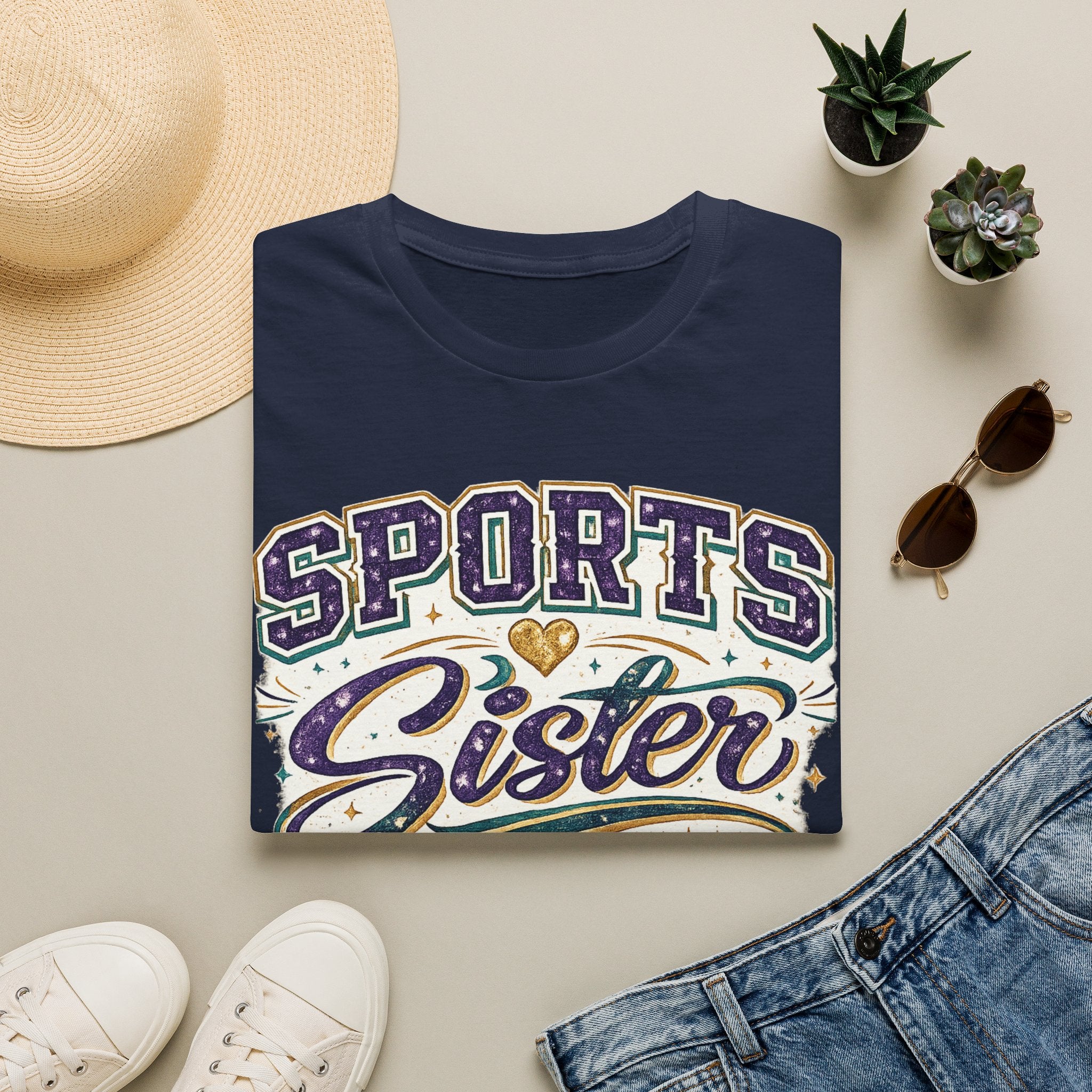 Sports Sister T-Shirt — Cheerful Athletic Sibling Tee